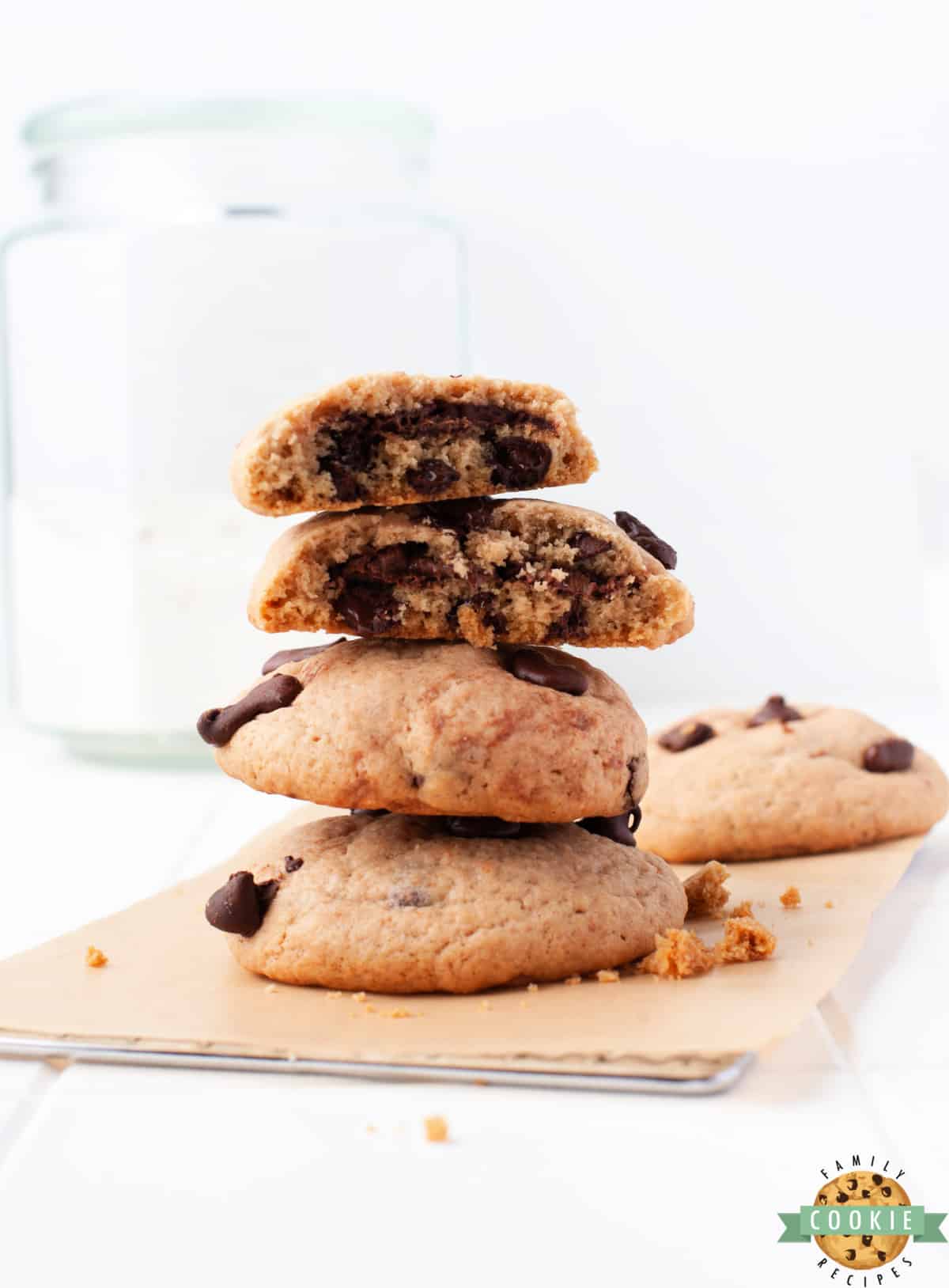 Chocolate chip cookie recipe with Nutella in the middle