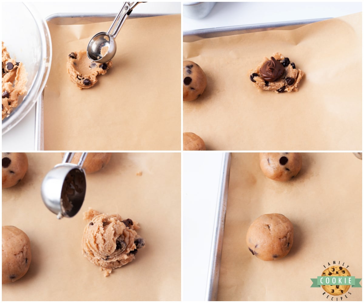 How to assemble Nutella Stuffed Chocolate Chip Cookies