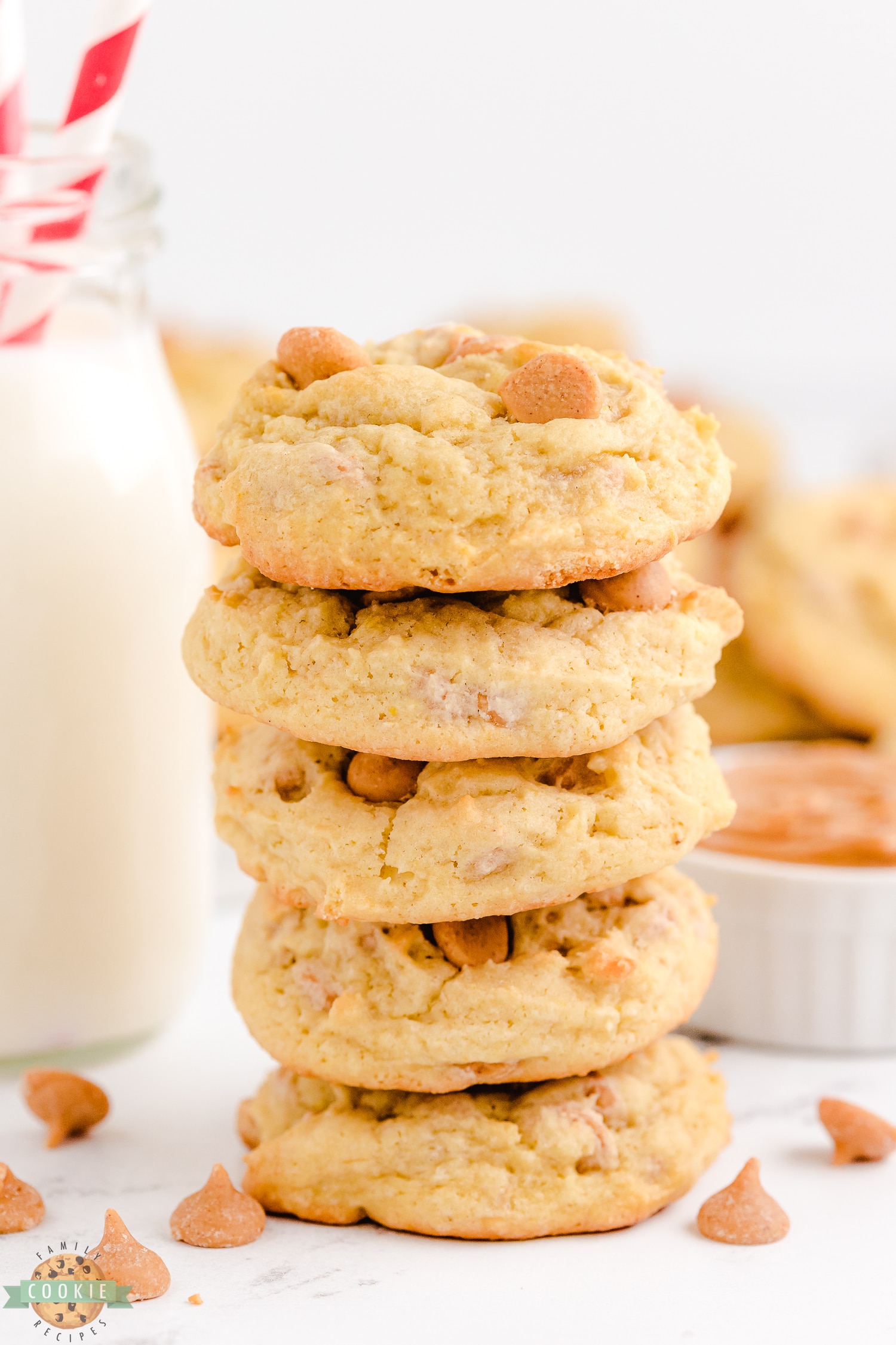 stack of peanut butter banana cookies