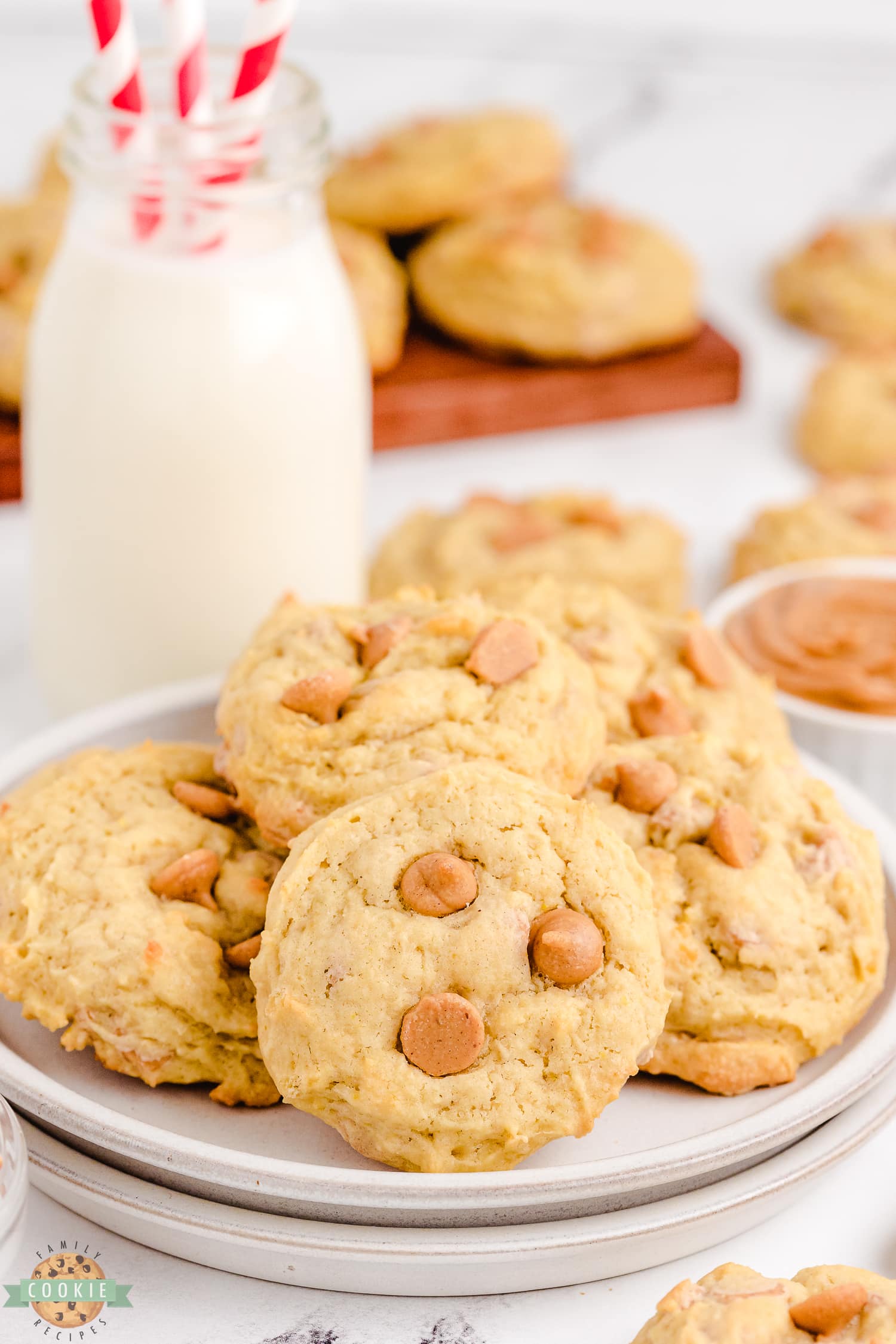 peanut butter banana cookies on a plate