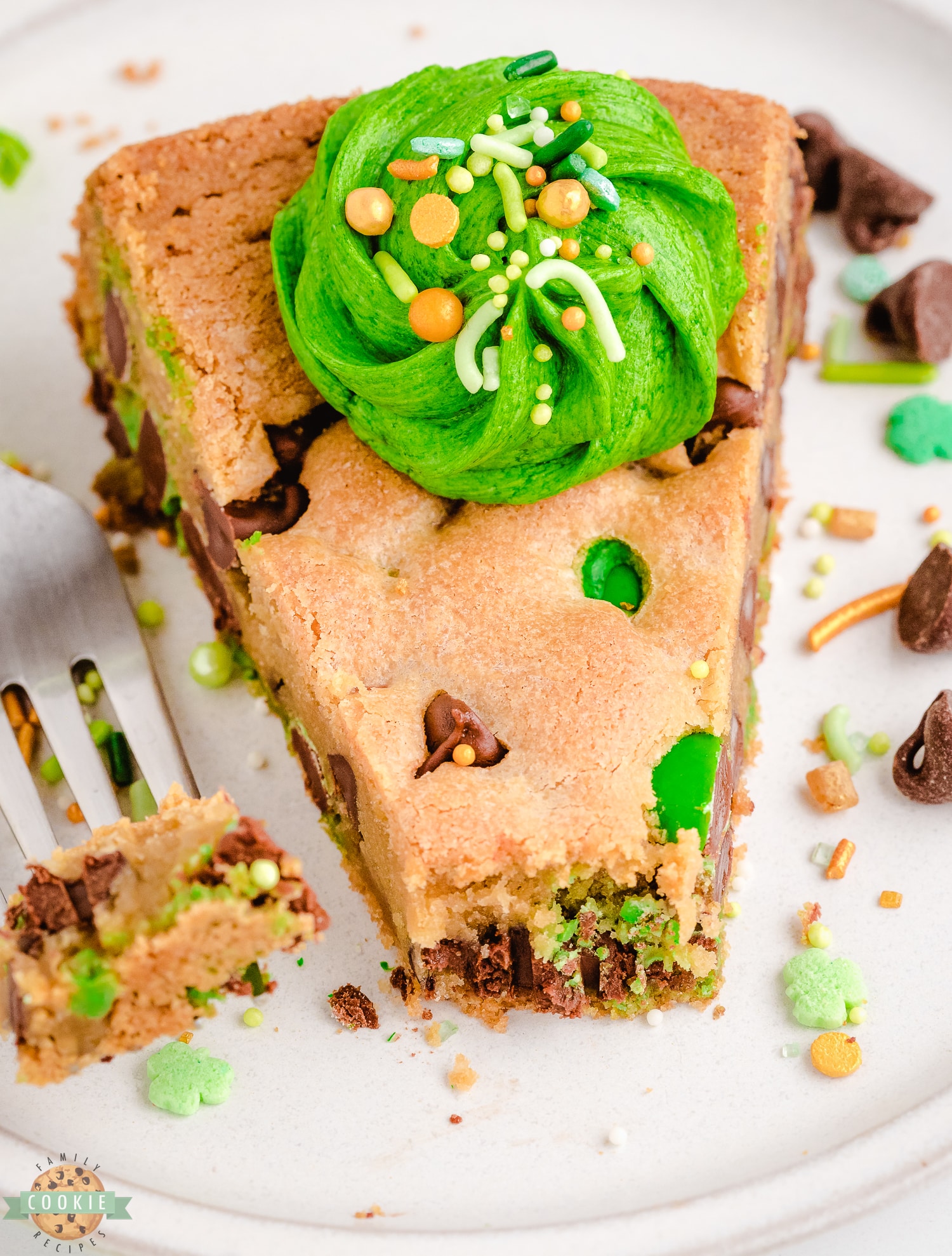 piece of green cookie cake