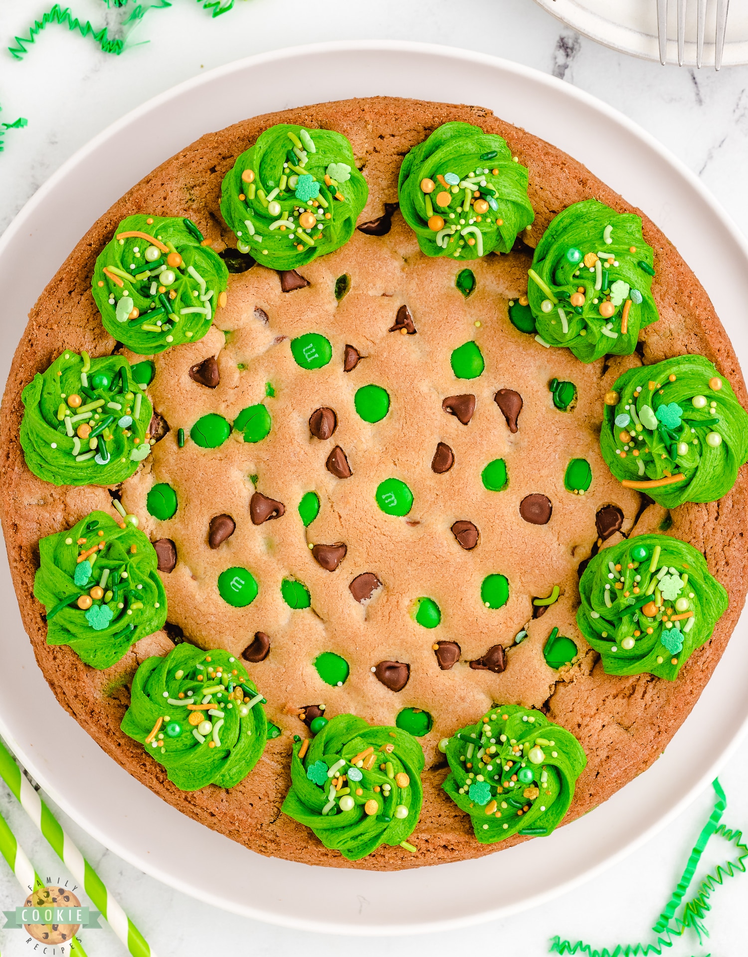 whole St. Patrick's Day cookie cake
