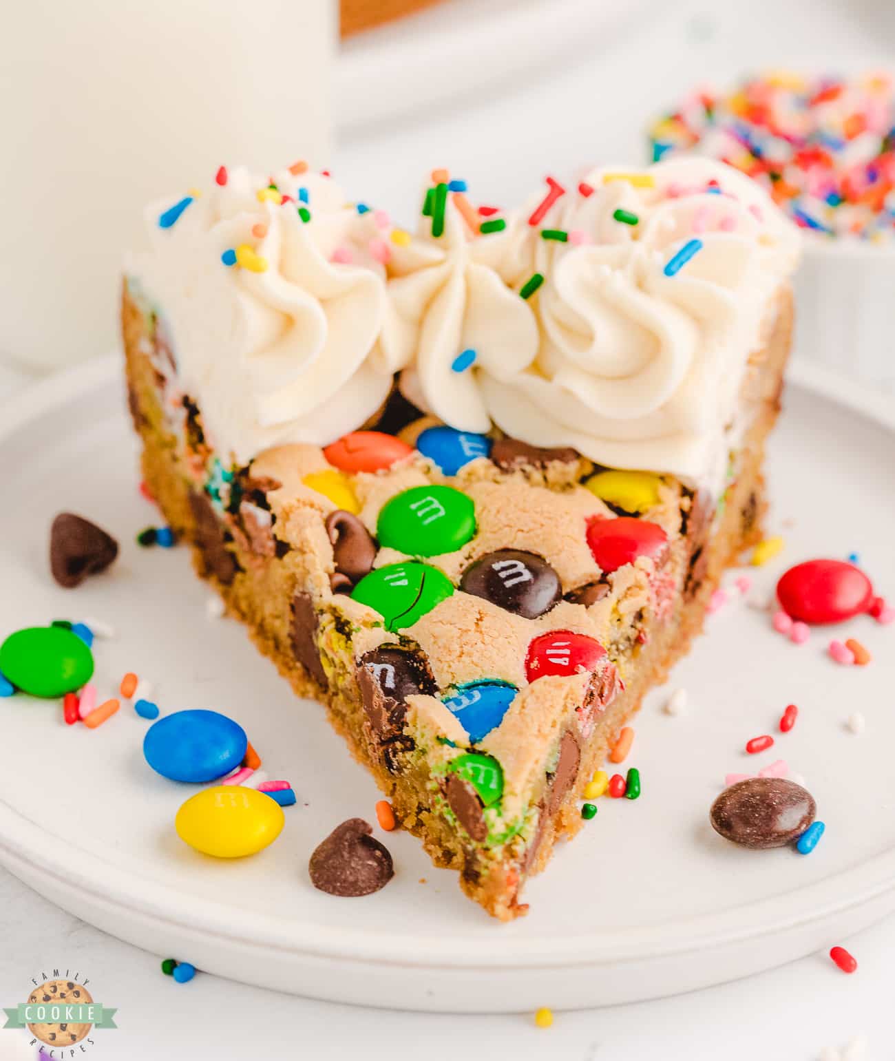 slice of birthday cookie cake