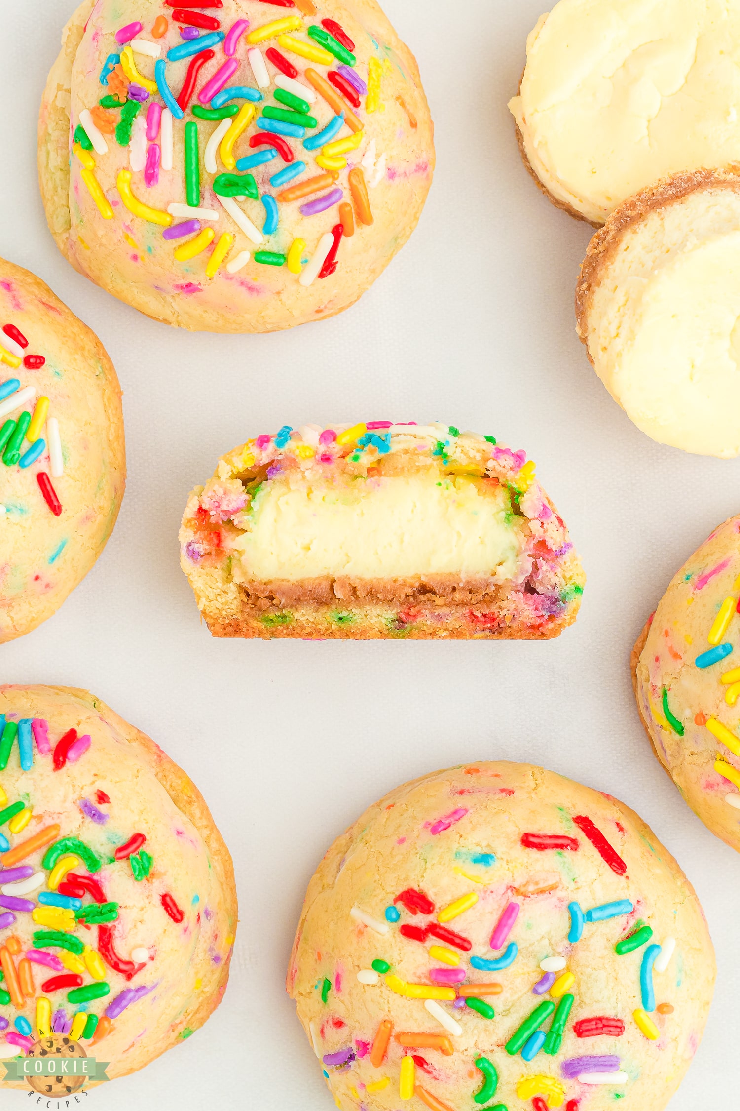 cheesecake stuffed birthday cookies