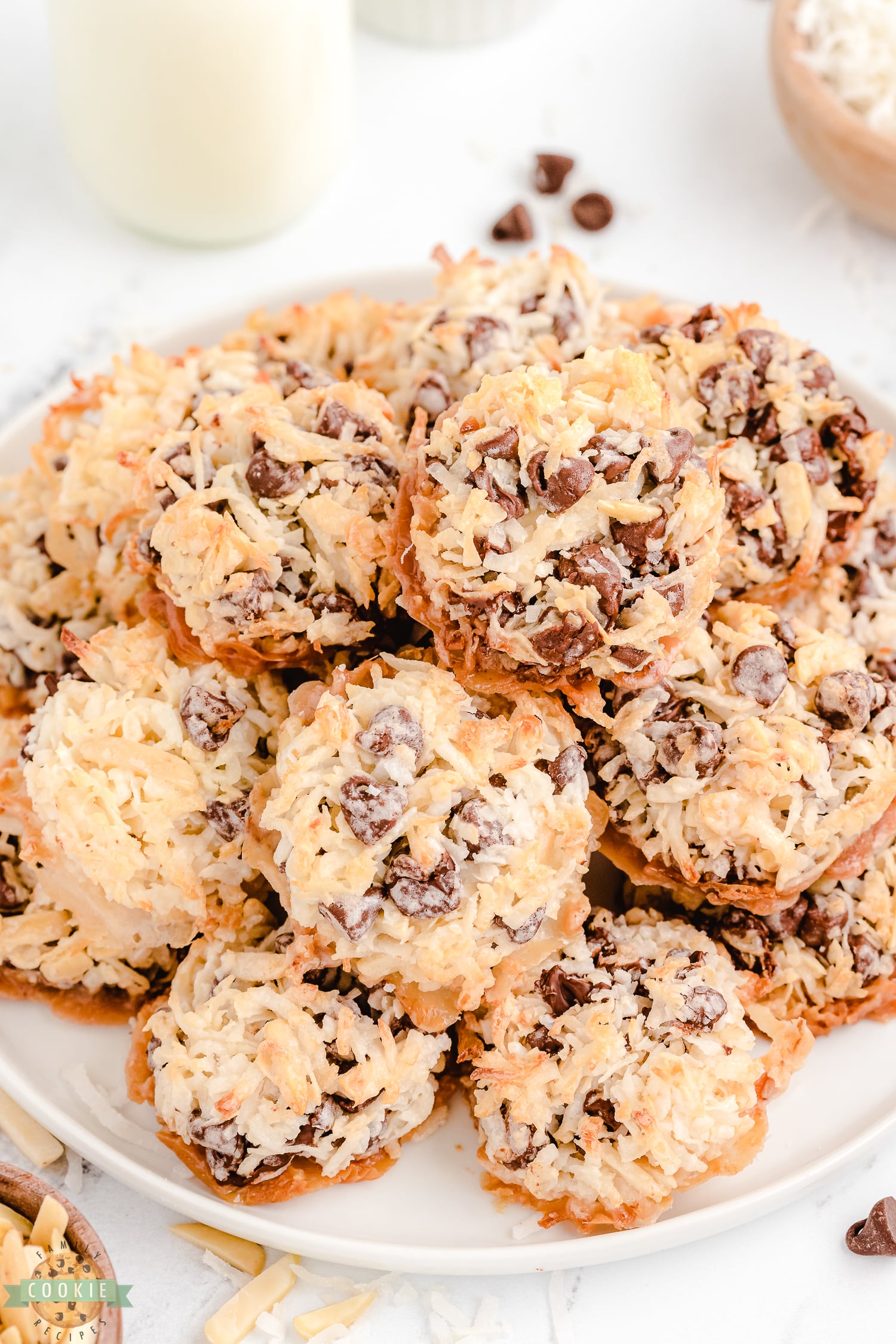 plateful of almond joy cookies