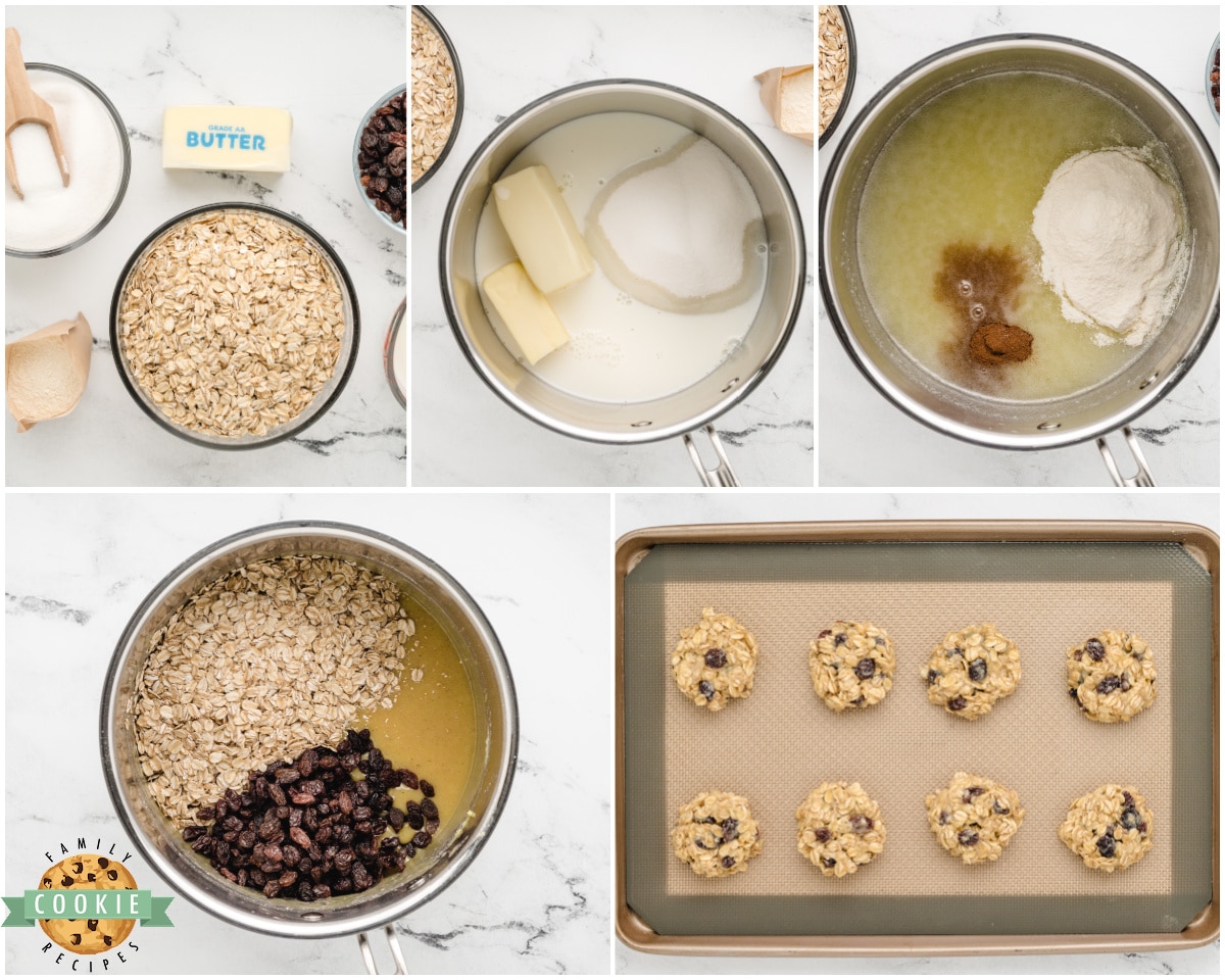 how to make no bake oatmeal raisin cookies