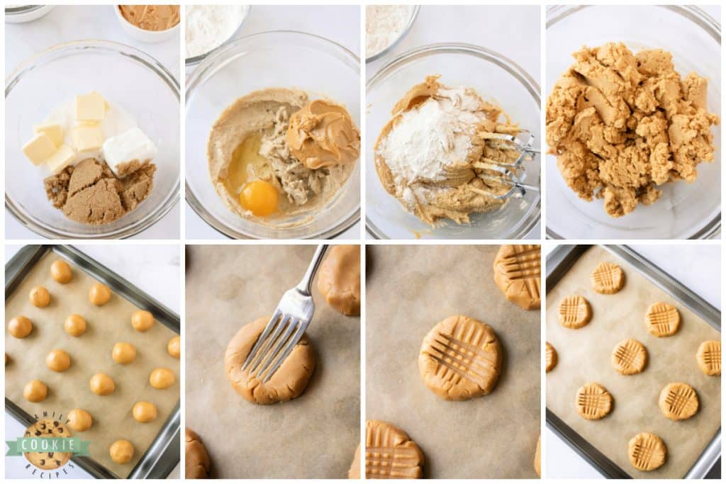 Step by step instructions on how to make peanut butter cookies