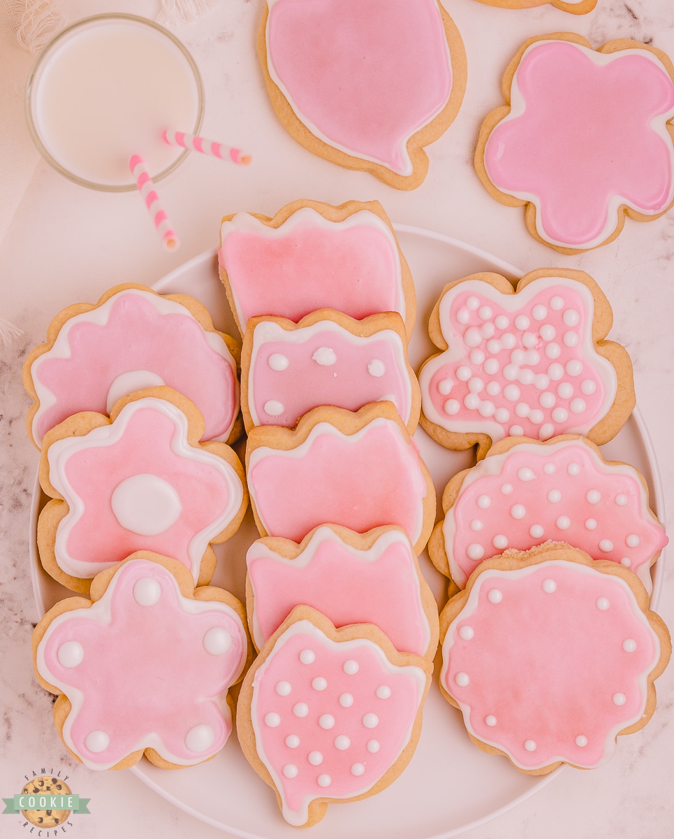 Lemon Cut Out sugar cookies on a plate