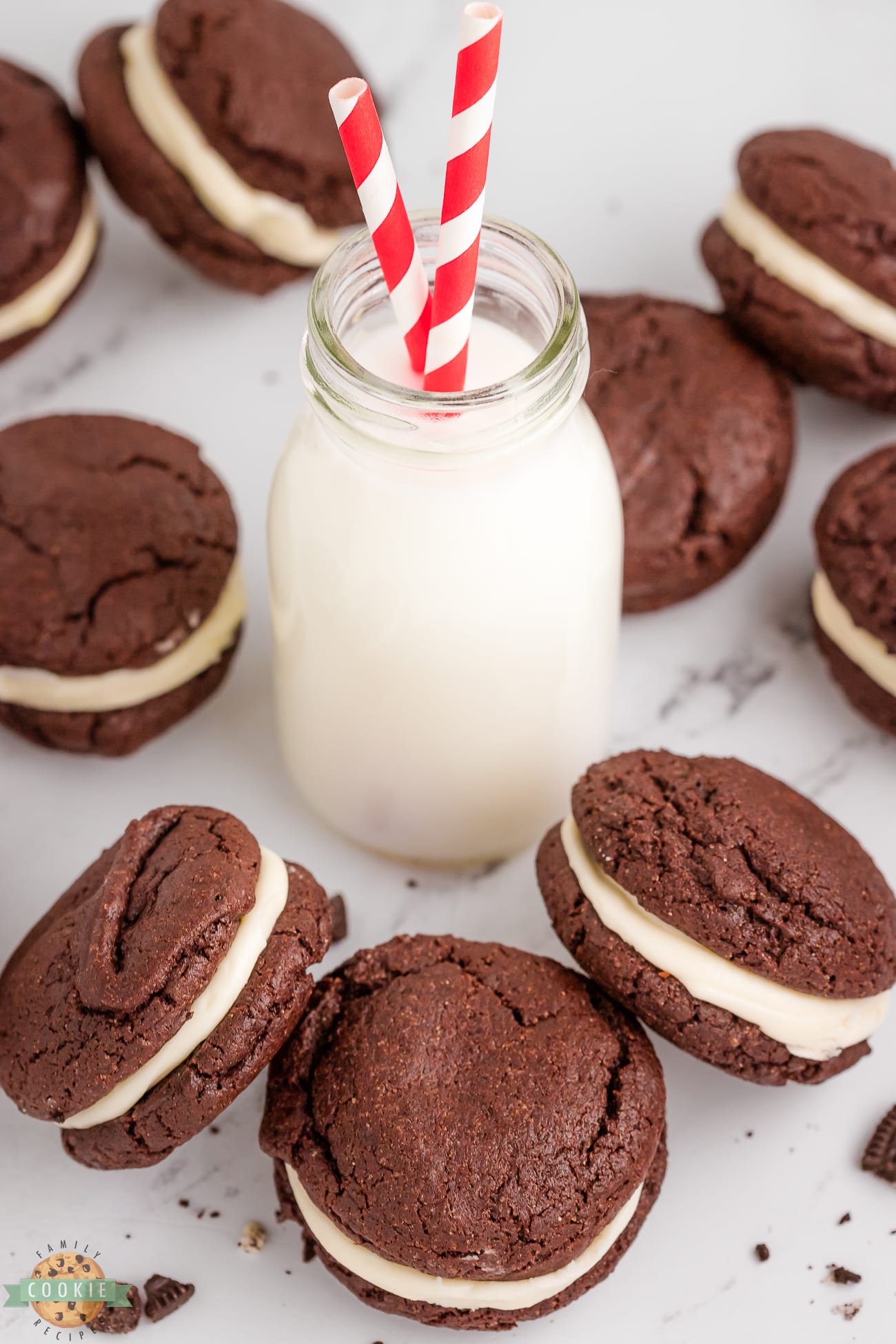 cake mix oreo cookies with milk