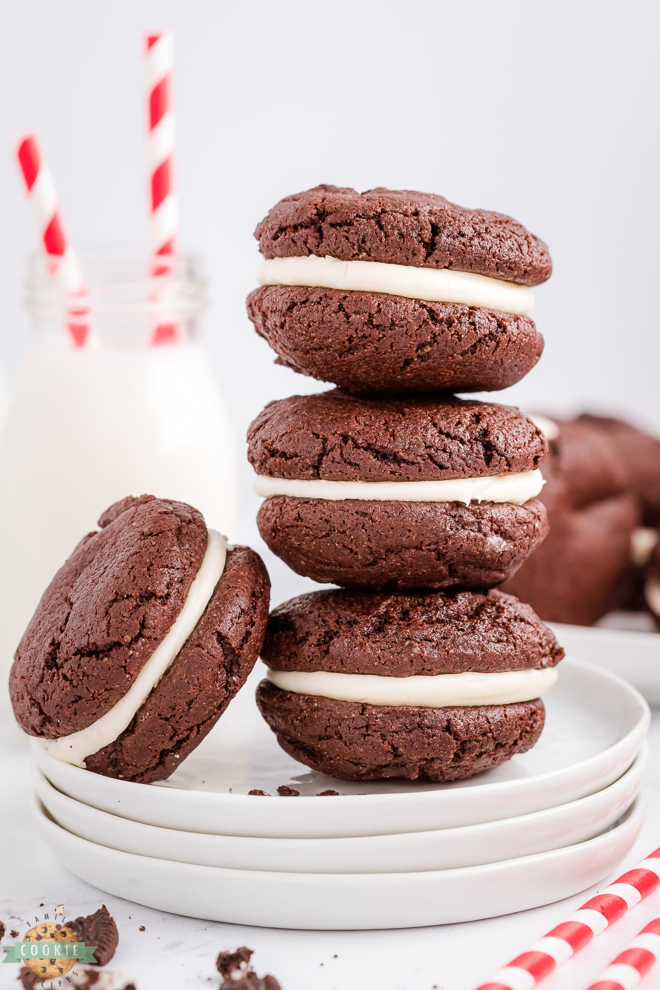 cake mix oreo cookies stacked