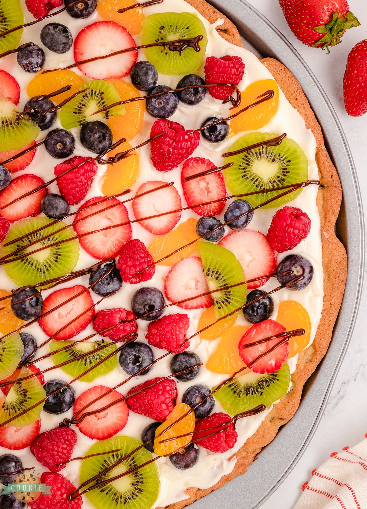 fruit topped cookie pizza