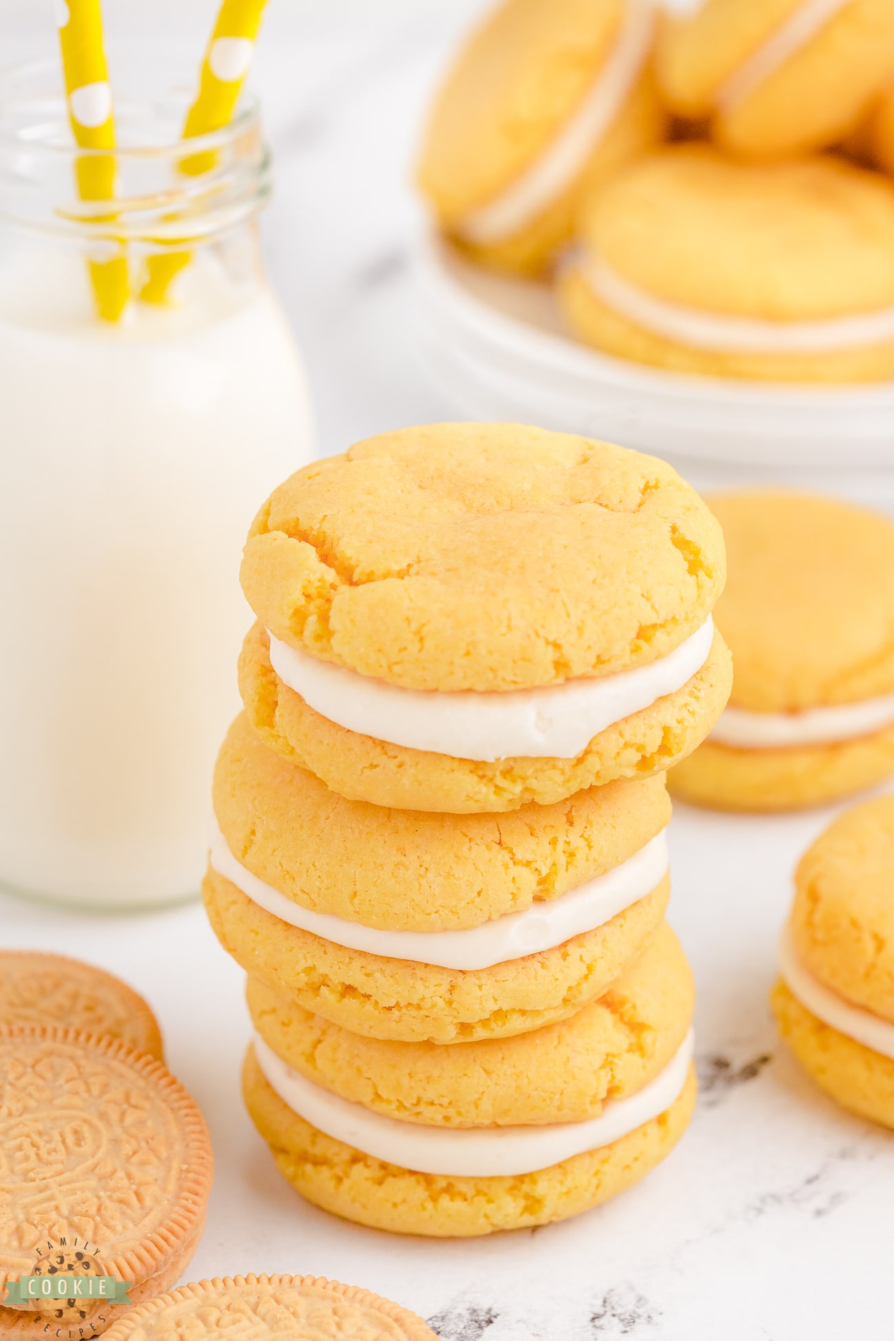 stack of homemade Golden oreos