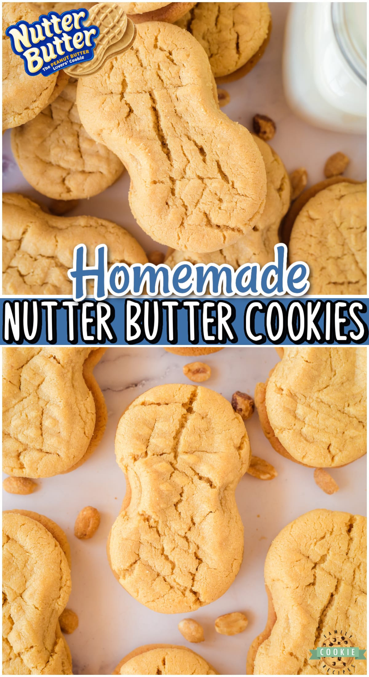 Homemade Nutter Butters are soft, chewy cookies that are so much better than the store-bought! Sweet & packed with great flavor, these copycat peanut butter cookies are a hit! 