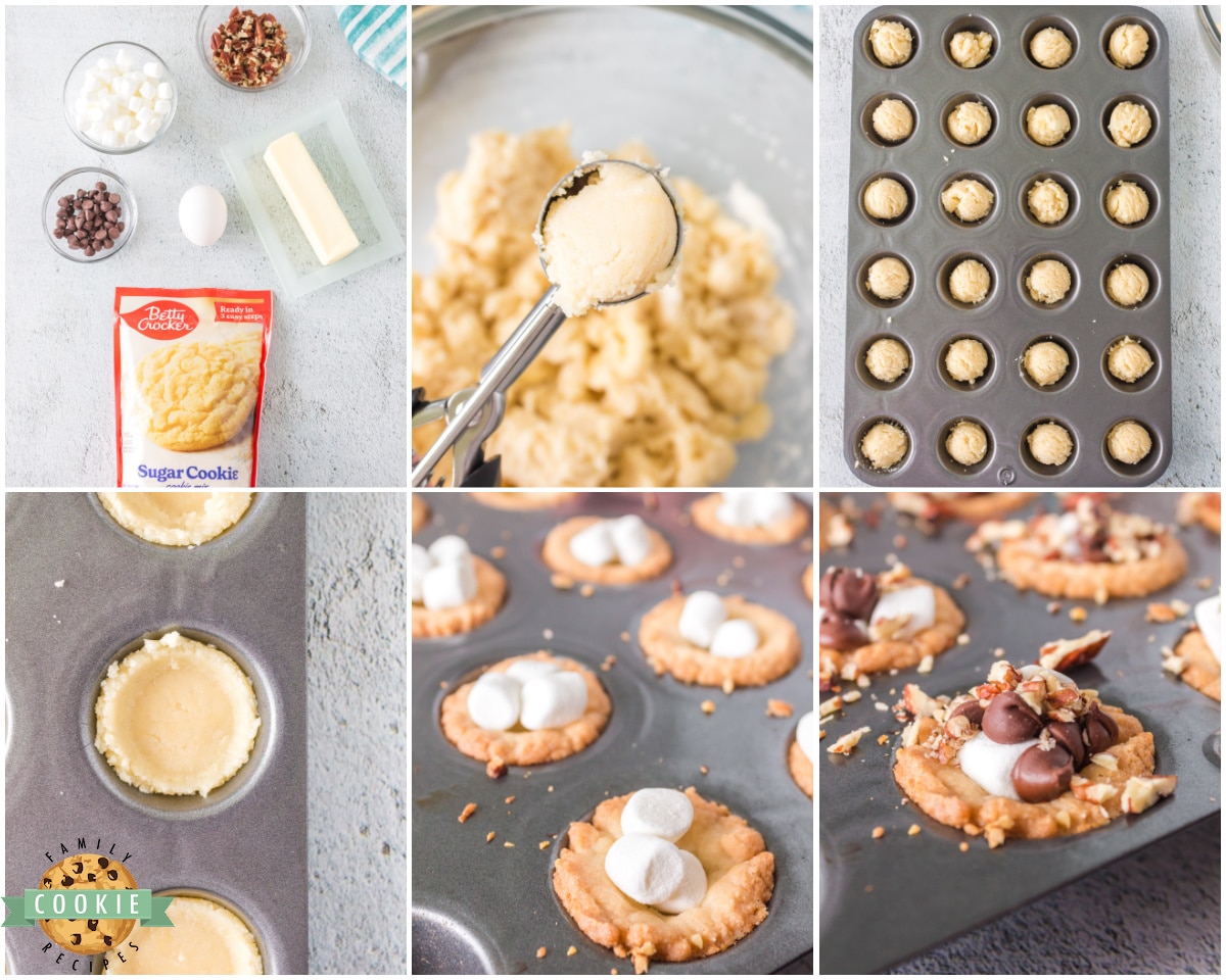 how to make rocky road cookie cups