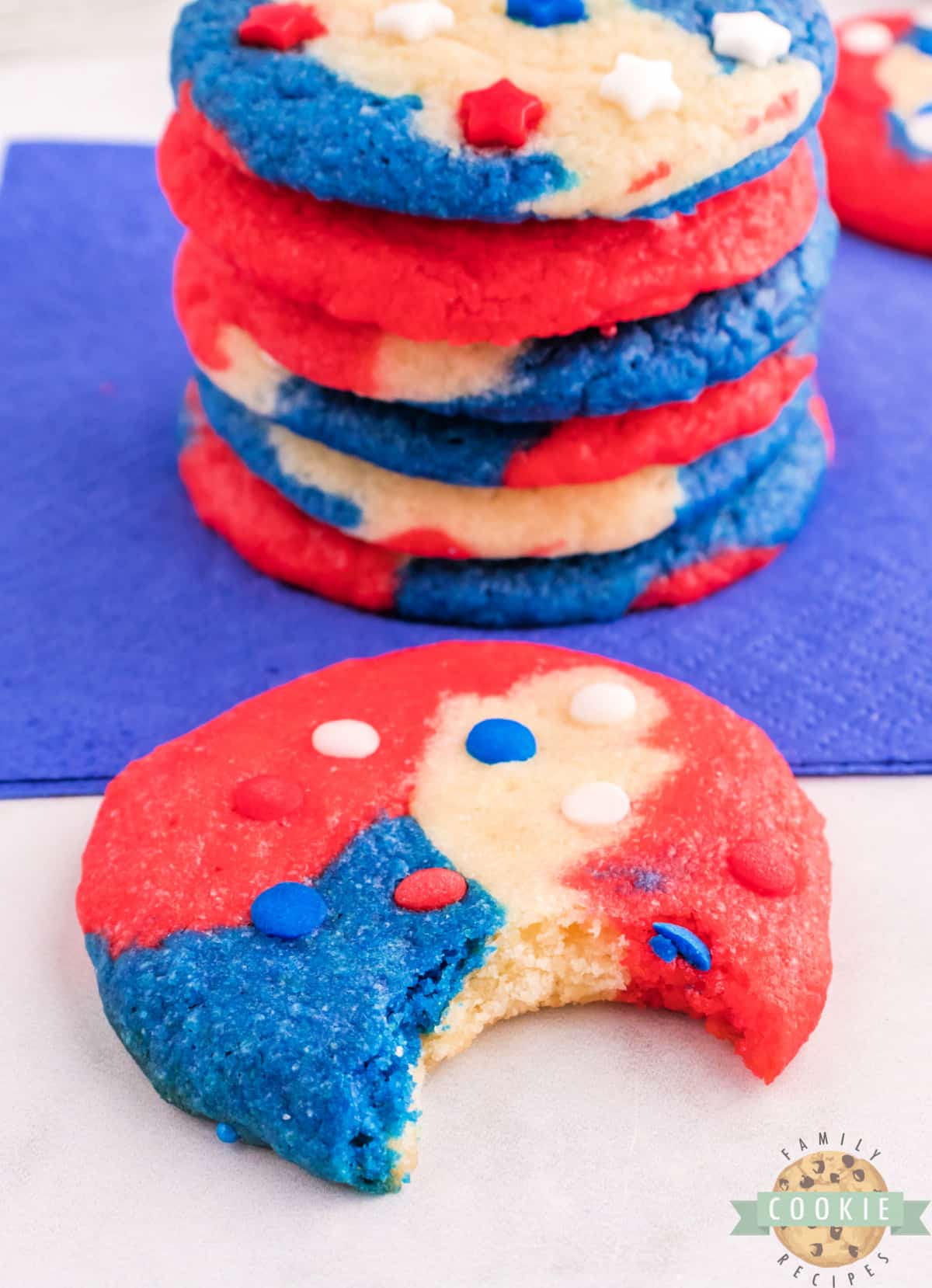 Red, white and blue sugar cookies