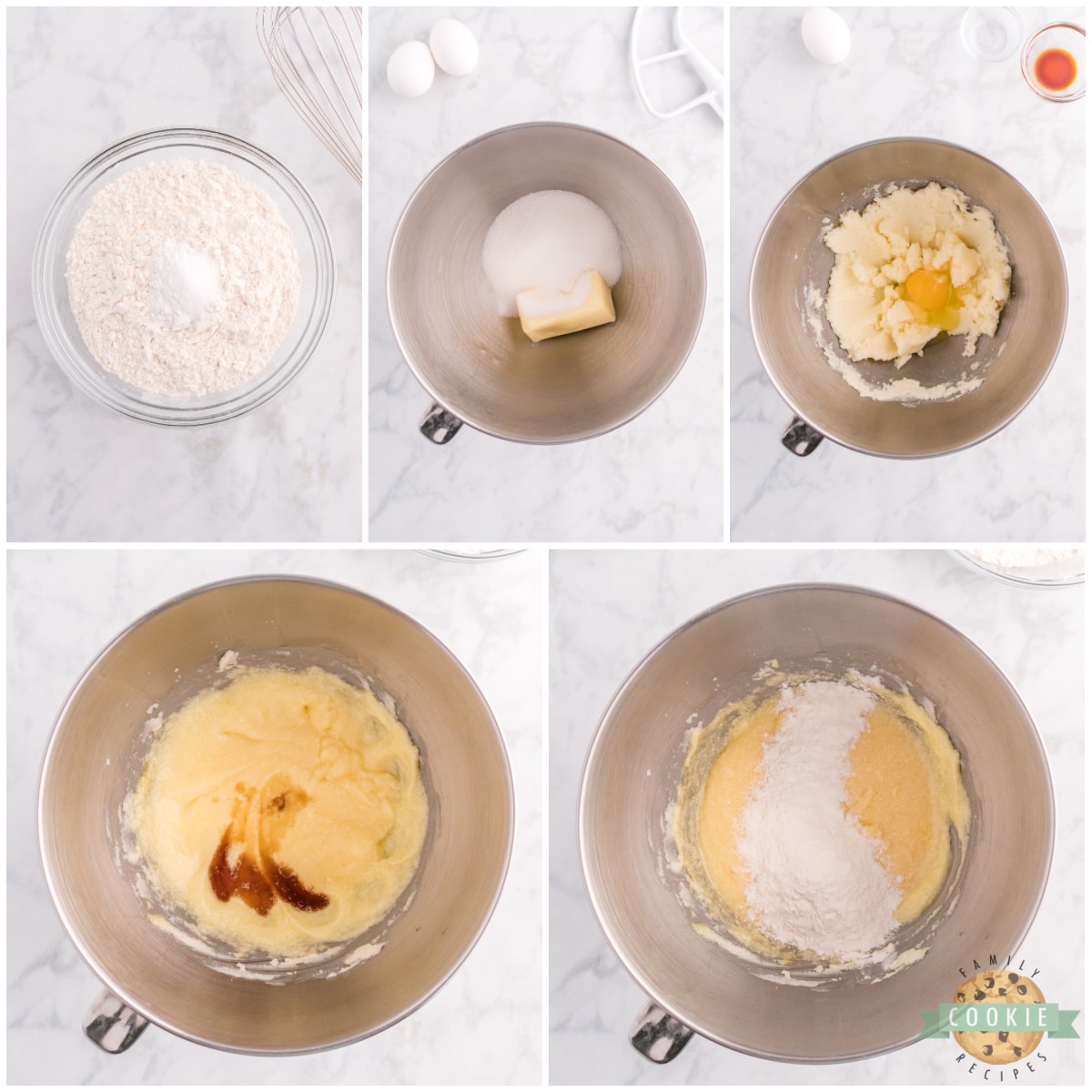 Step by step instructions for making sugar cookie dough