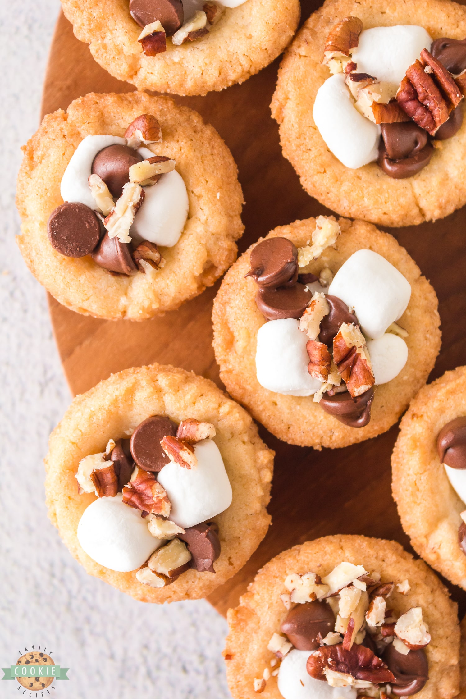 cookies with chocolate chips, marshmallow and nuts