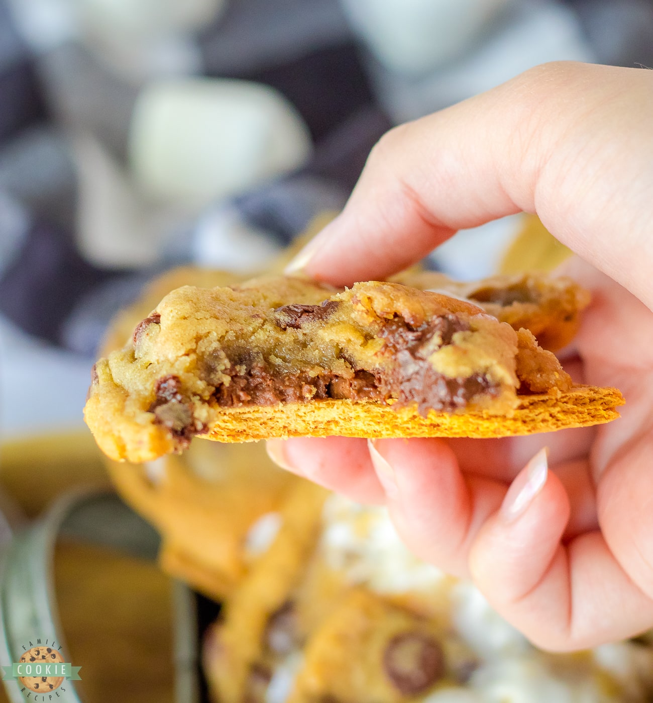 holding a s'mores cookie