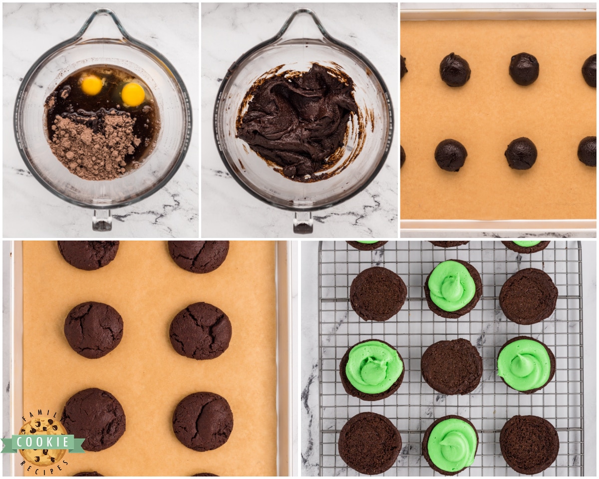 how to make homemade mint oreo cookies with a chocolate cake mix