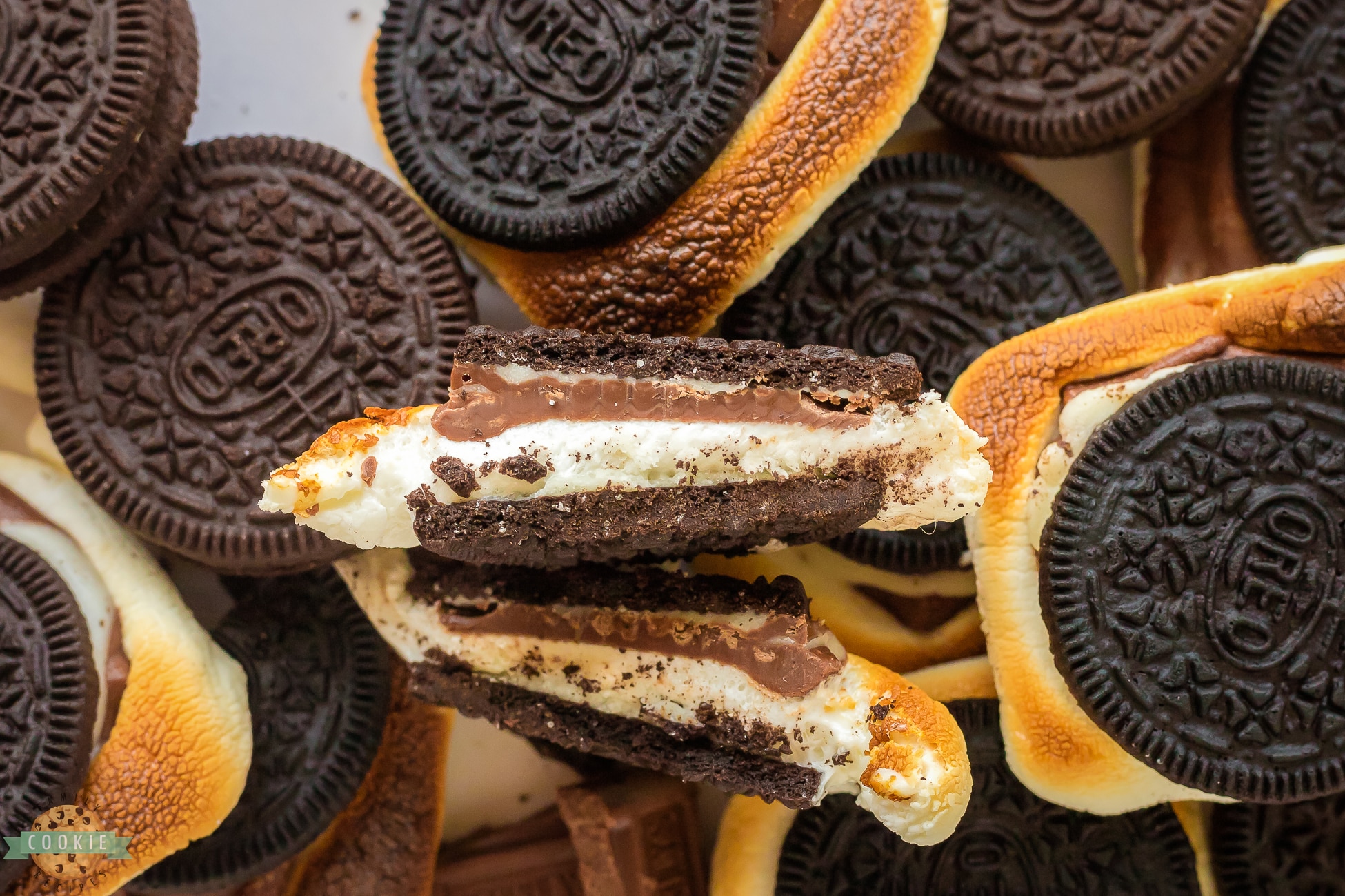 oreo smores cut in half