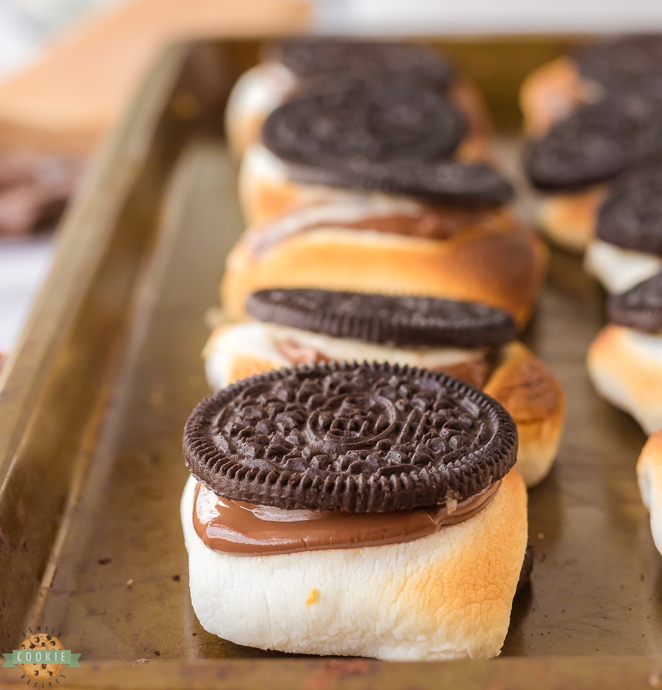 oreo smores on a hot pan