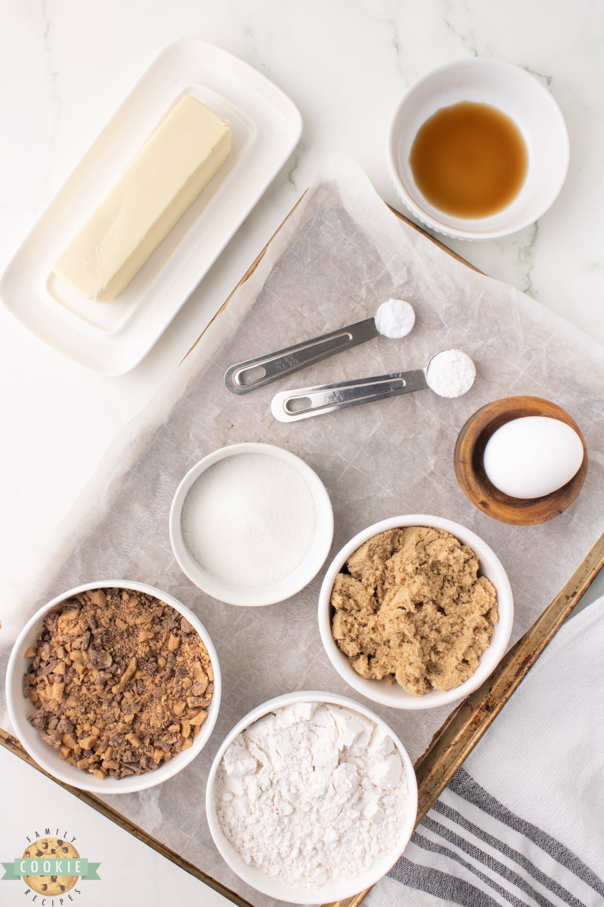 Ingredients in Heath Bar Cookies