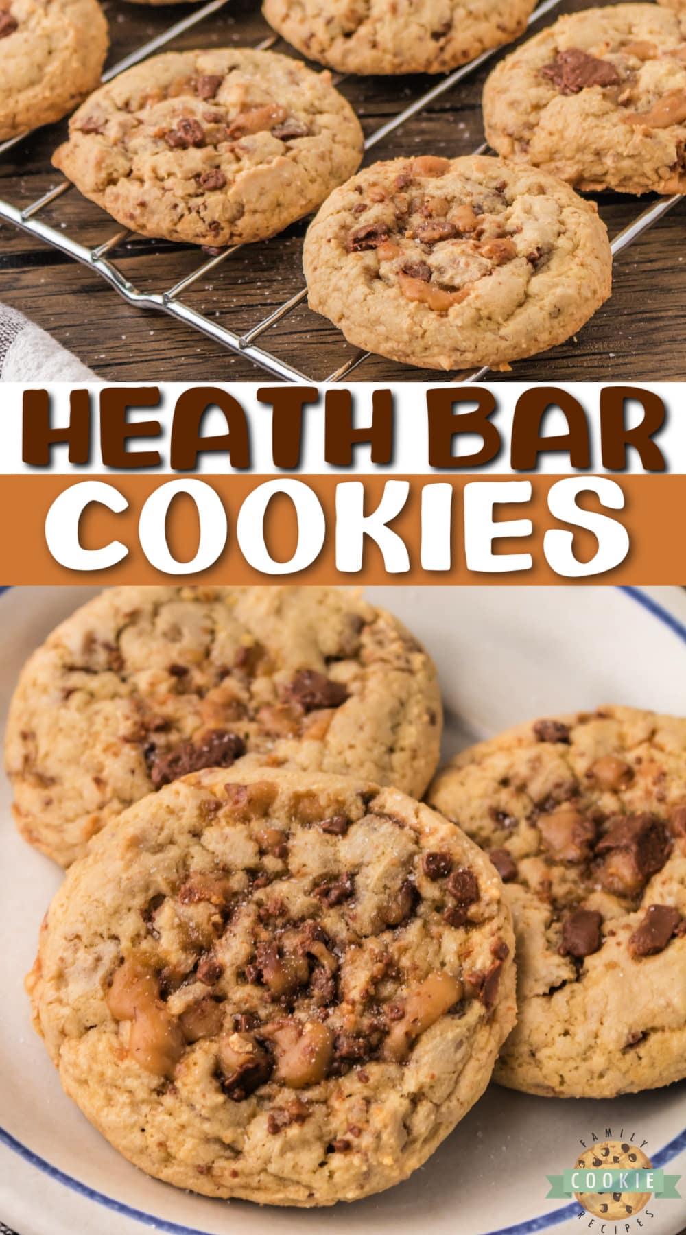 Heath Bar Cookies are soft, chewy and loaded with little bits of crunchy toffee. Simple heath bar cookie recipe that is absolutely delicious!