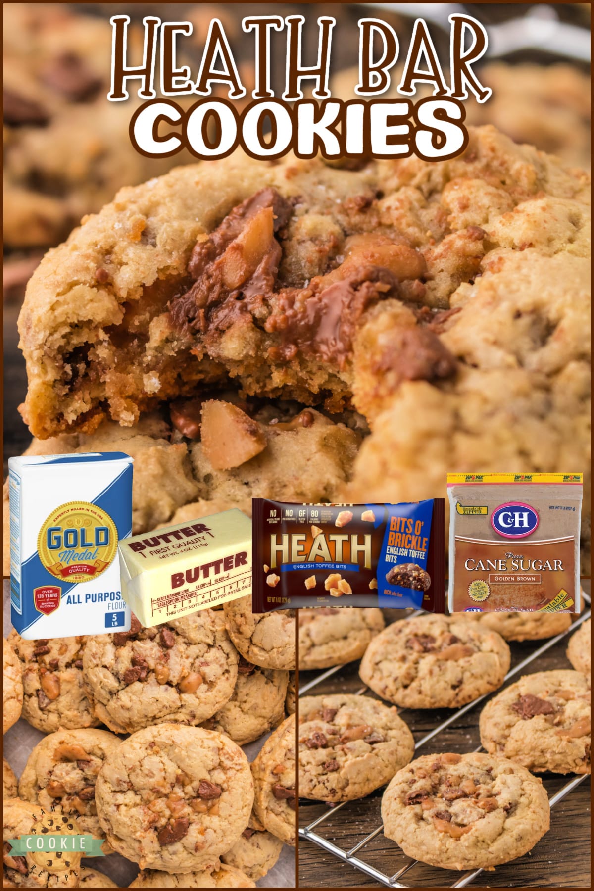 Heath Bar Cookies are soft, chewy and loaded with little bits of crunchy toffee. Simple heath bar cookie recipe that is absolutely delicious!