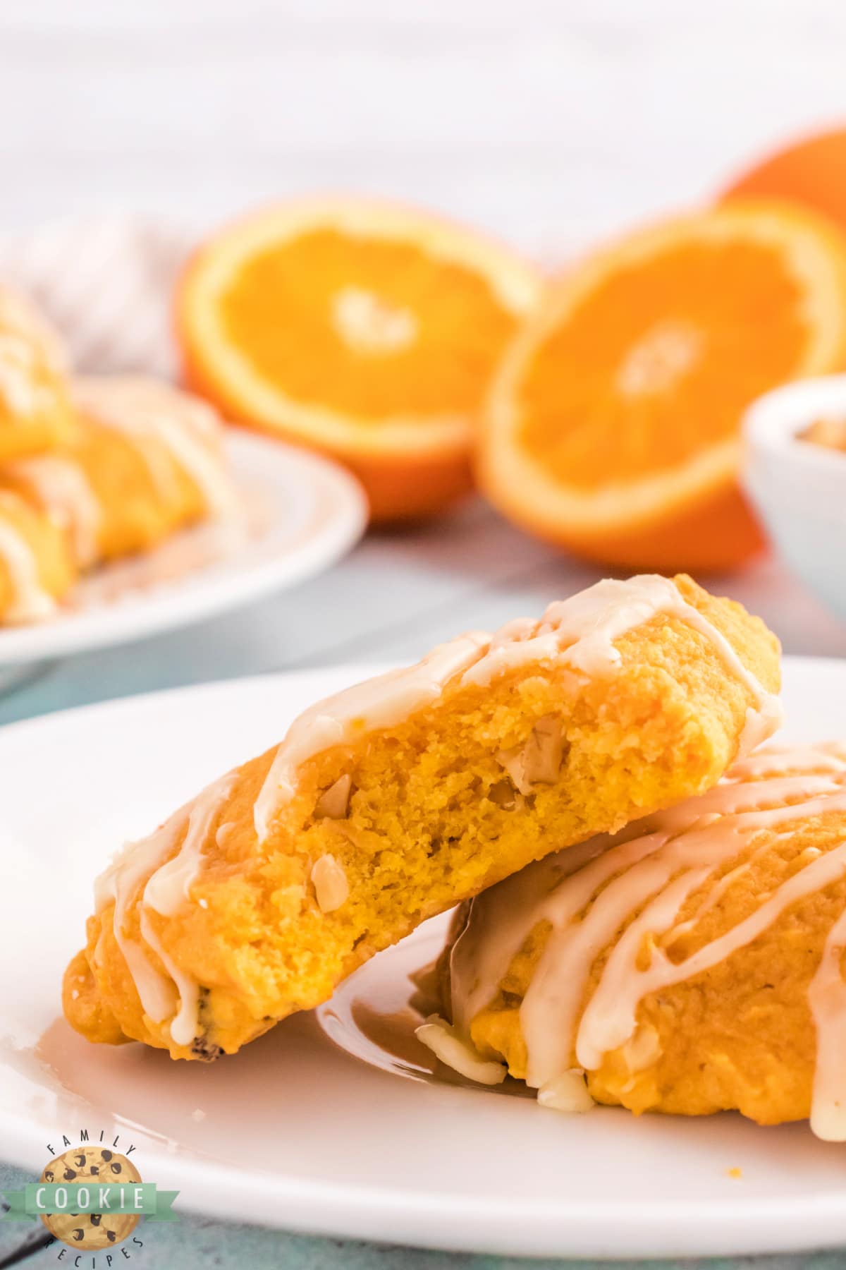 Pumpkin cookies with orange glaze