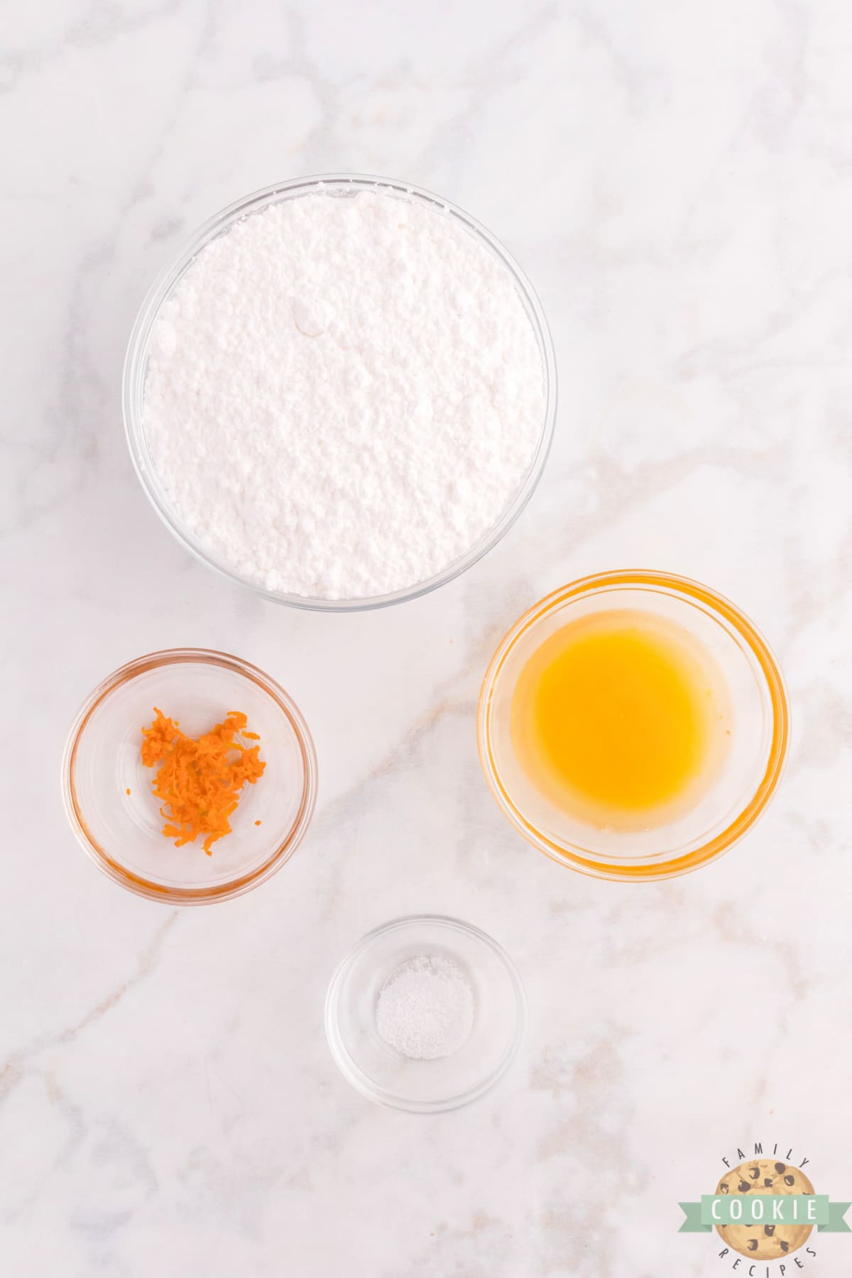 Ingredients in simple orange glaze