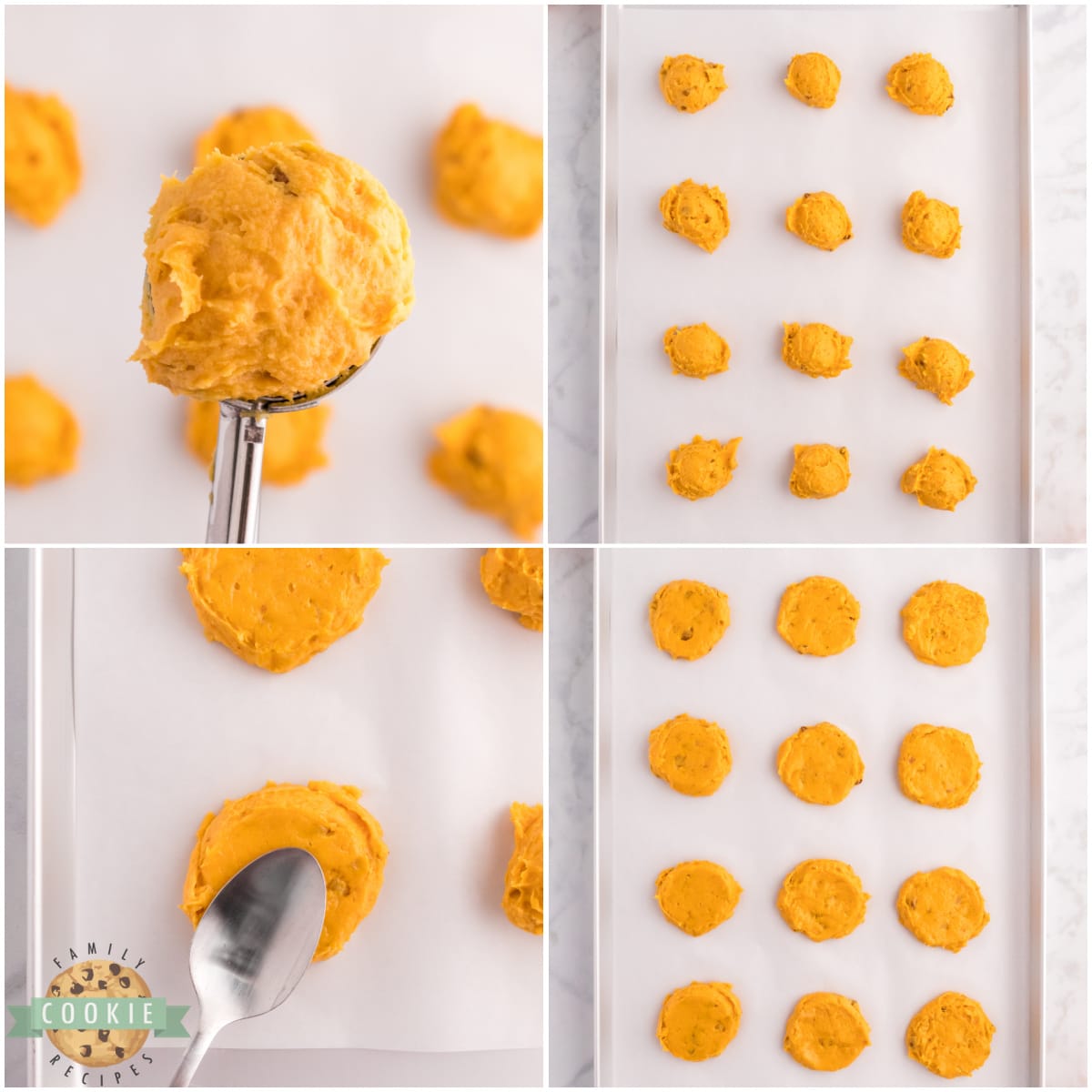 How to scoop and bake pumpkin cookies