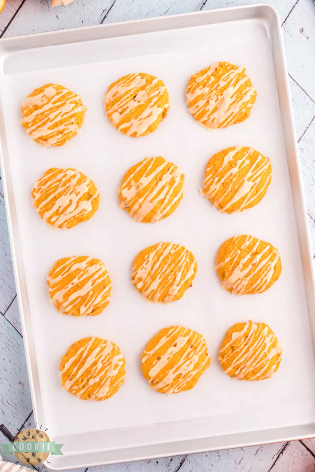 Pumpkin cookie recipe with orange glaze