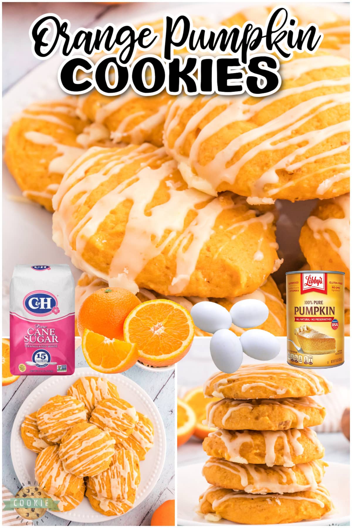 Orange Pumpkin Cookies are soft, chewy and perfect for fall! This pumpkin cookie recipe is topped with a simple orange glaze that complements the pumpkin flavor perfectly. 