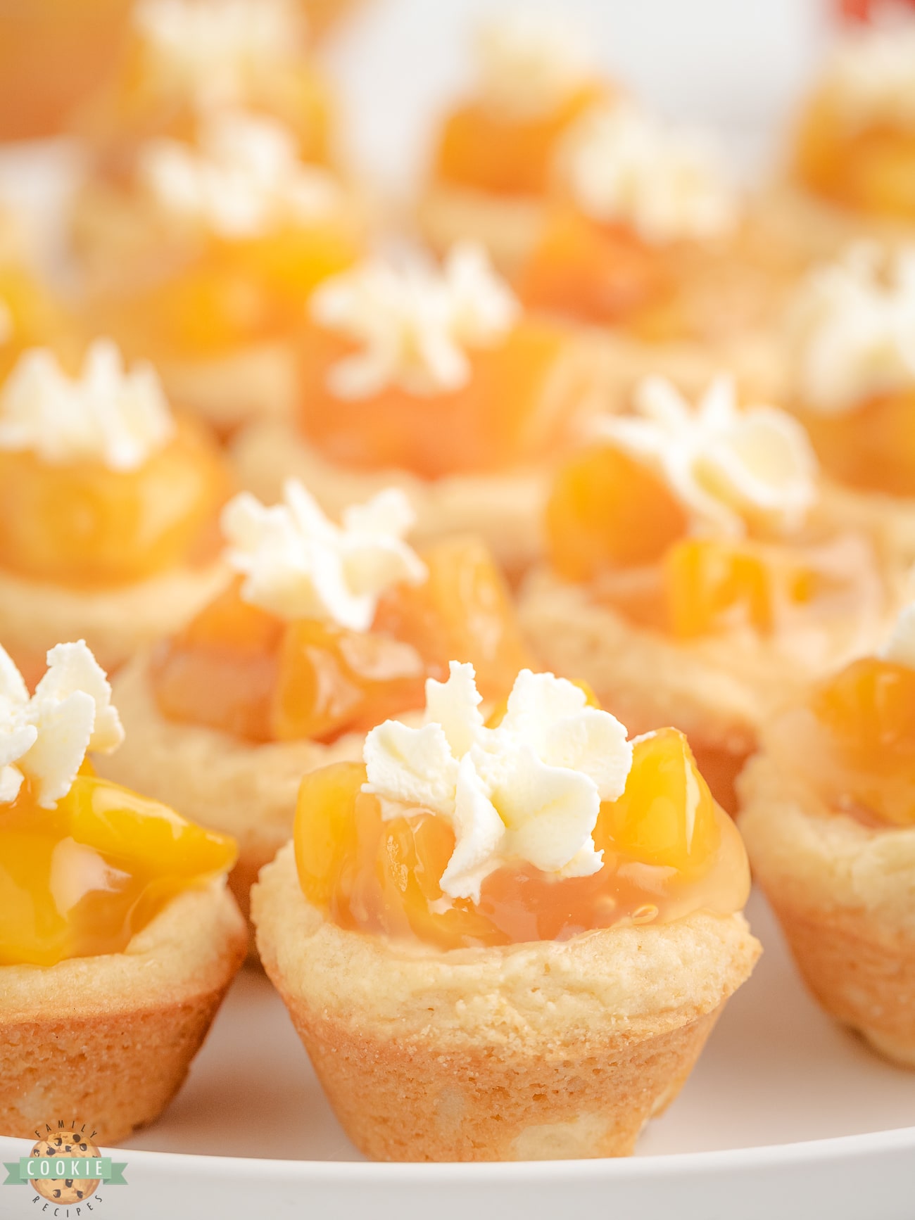 peaches and cream cookies on a white plate