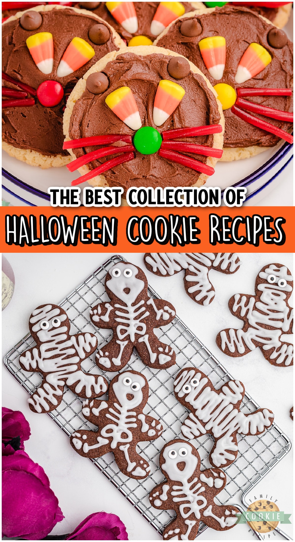 Amazing collection of Halloween cookie recipes! All of them are delicious, simple to make and perfect for Halloween parties. 