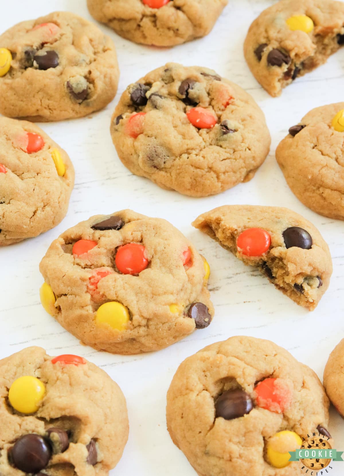 Peanut butter cookies with Reese's pieces
