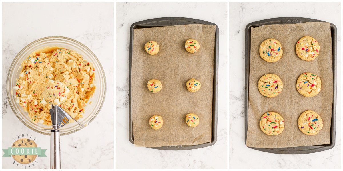 How to scoop funfetti cookies
