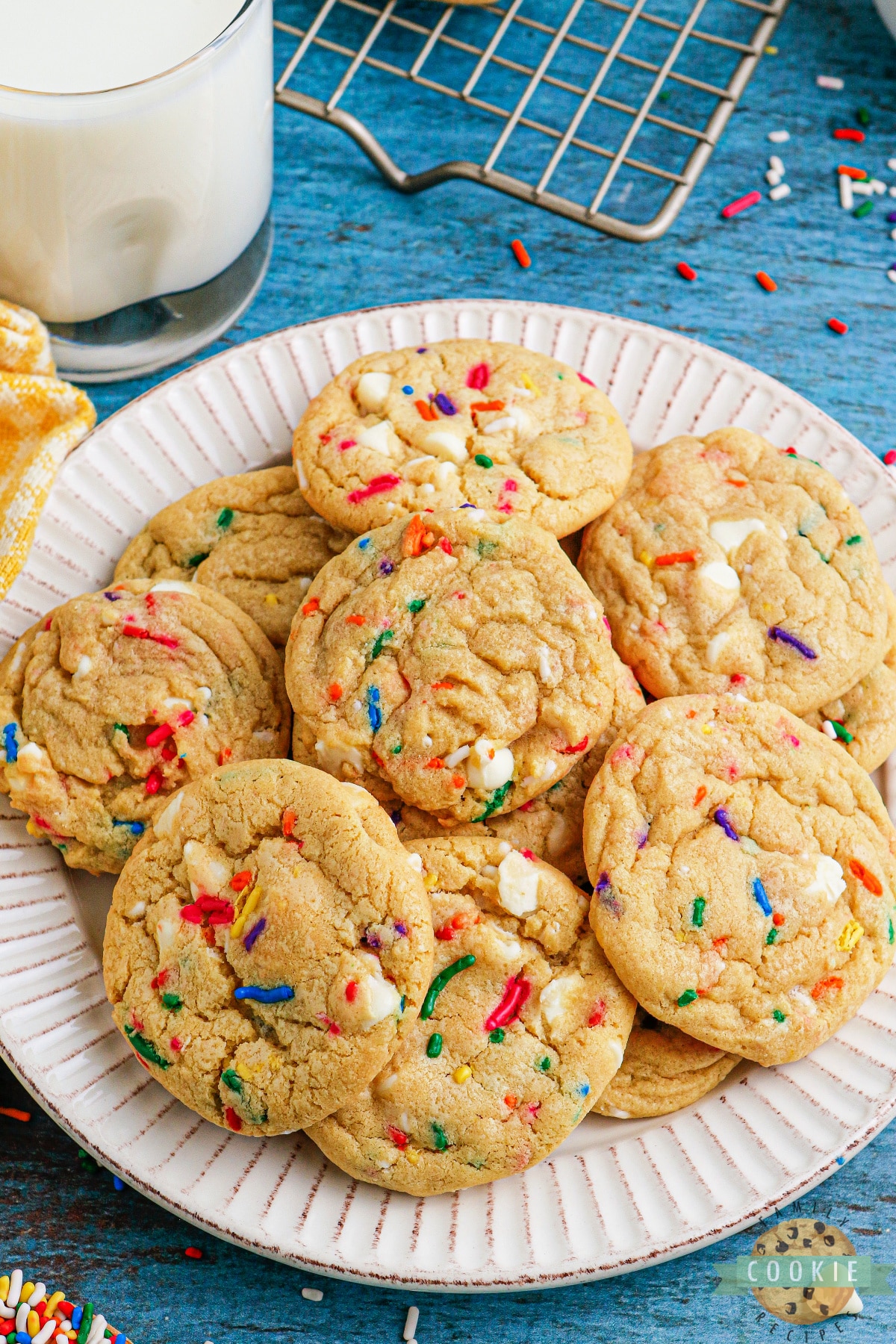 Funfetti Cookies are made with vanilla pudding, white chocolate chips and sprinkles. Delicious funfetti cookie recipe that tastes just like birthday cake!
