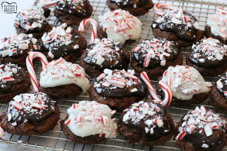 Peppermint Fudge Cookies. 