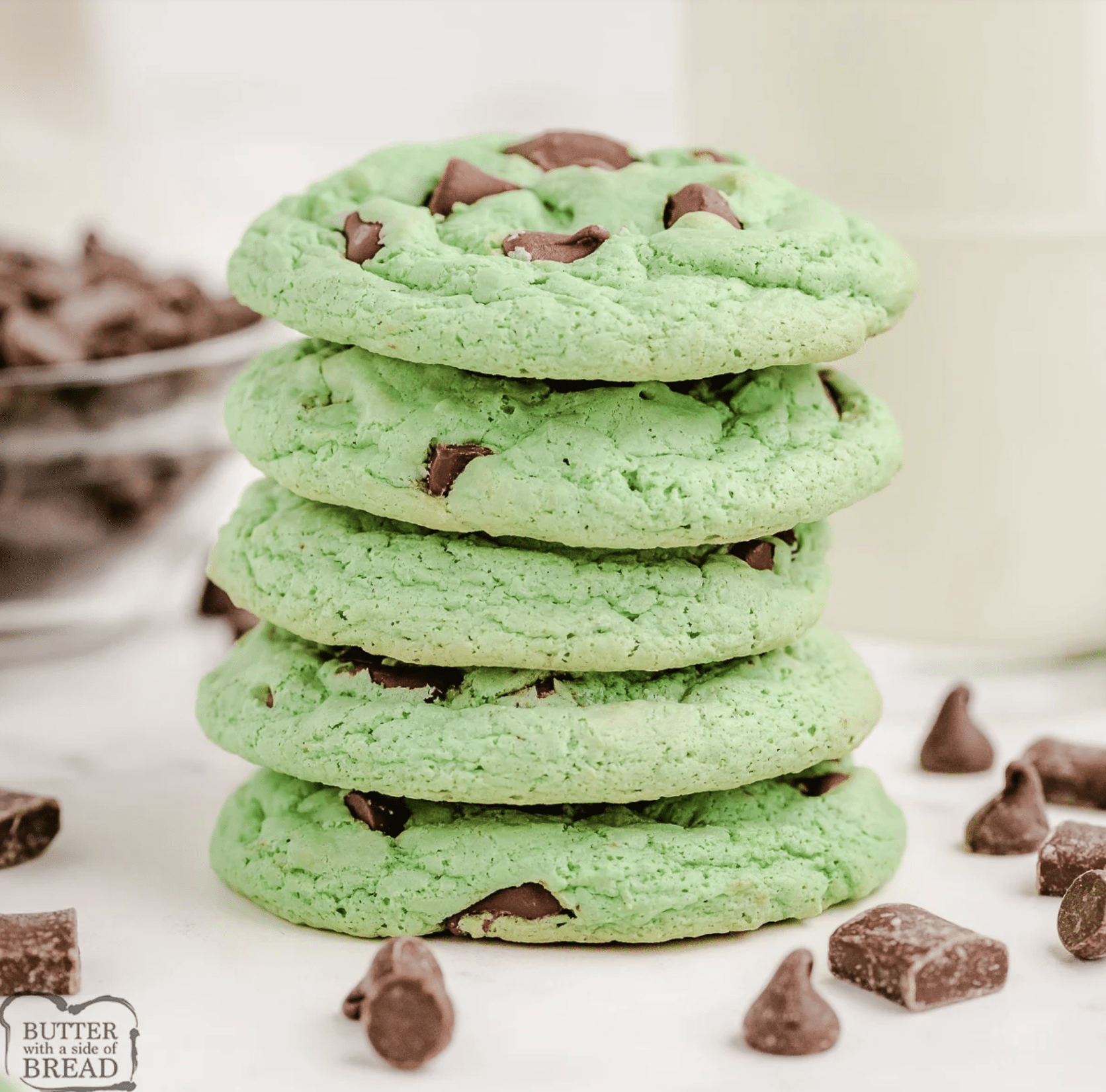 Mint Chocolate Chip Cookies.