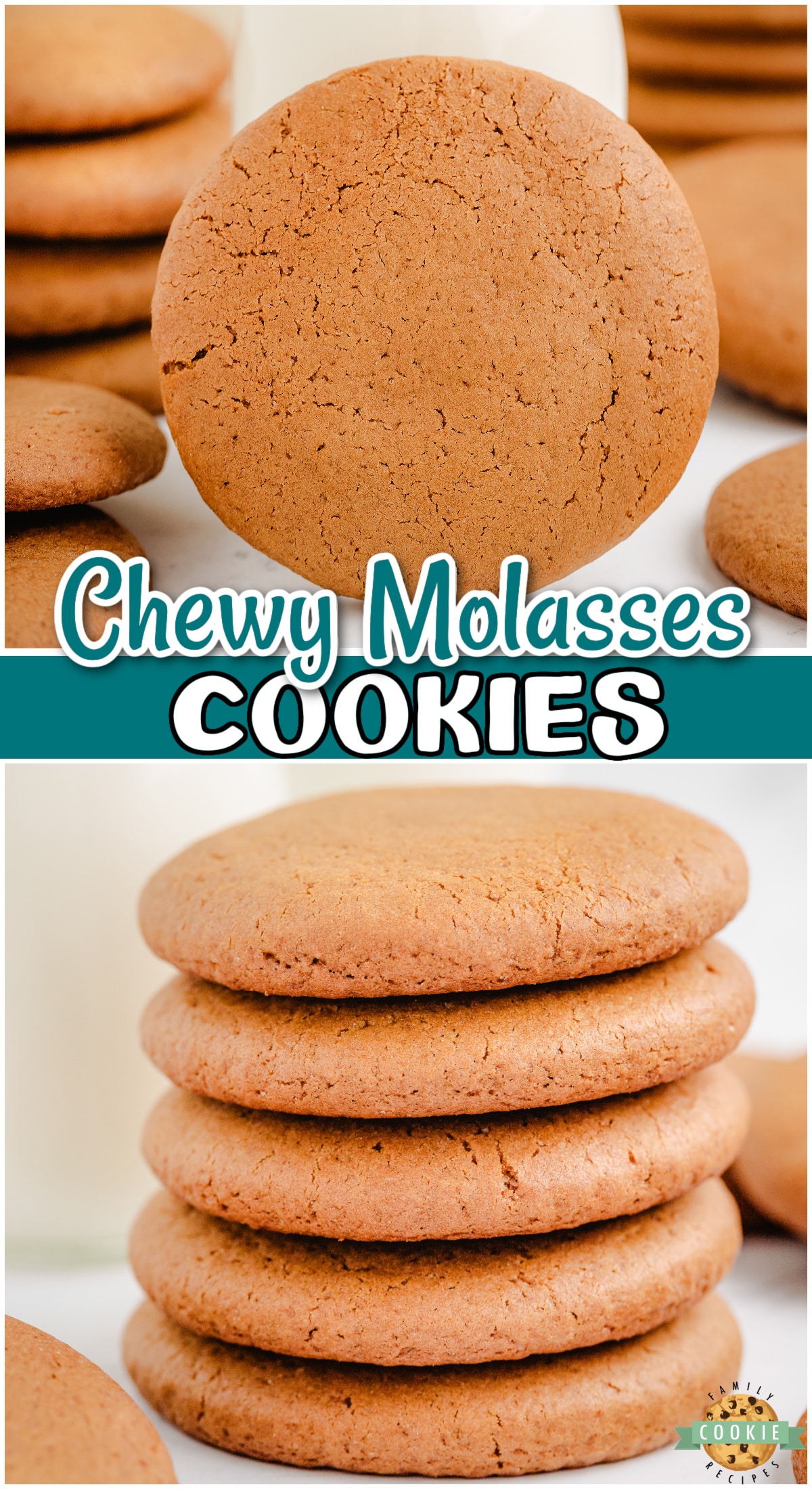 Homemade Molasses Cookies have incredible flavor & a soft, chewy texture! Simple soft molasses cookies let the molasses flavor shine through; everyone loves them!