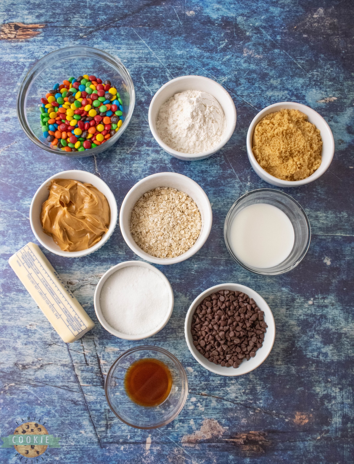 Ingredients in Edible Monster Cookie Dough