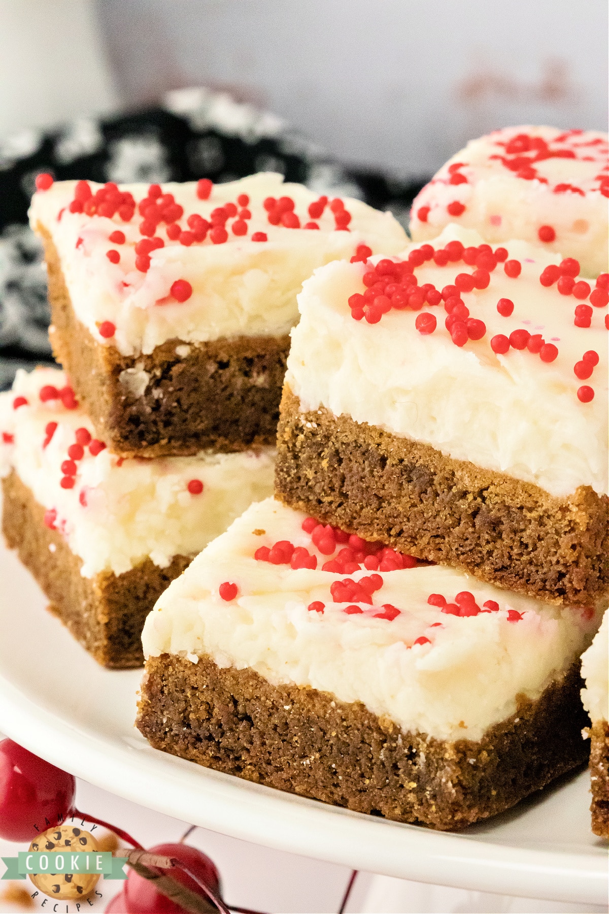 Thick and chewy cookie bars for Christmas.