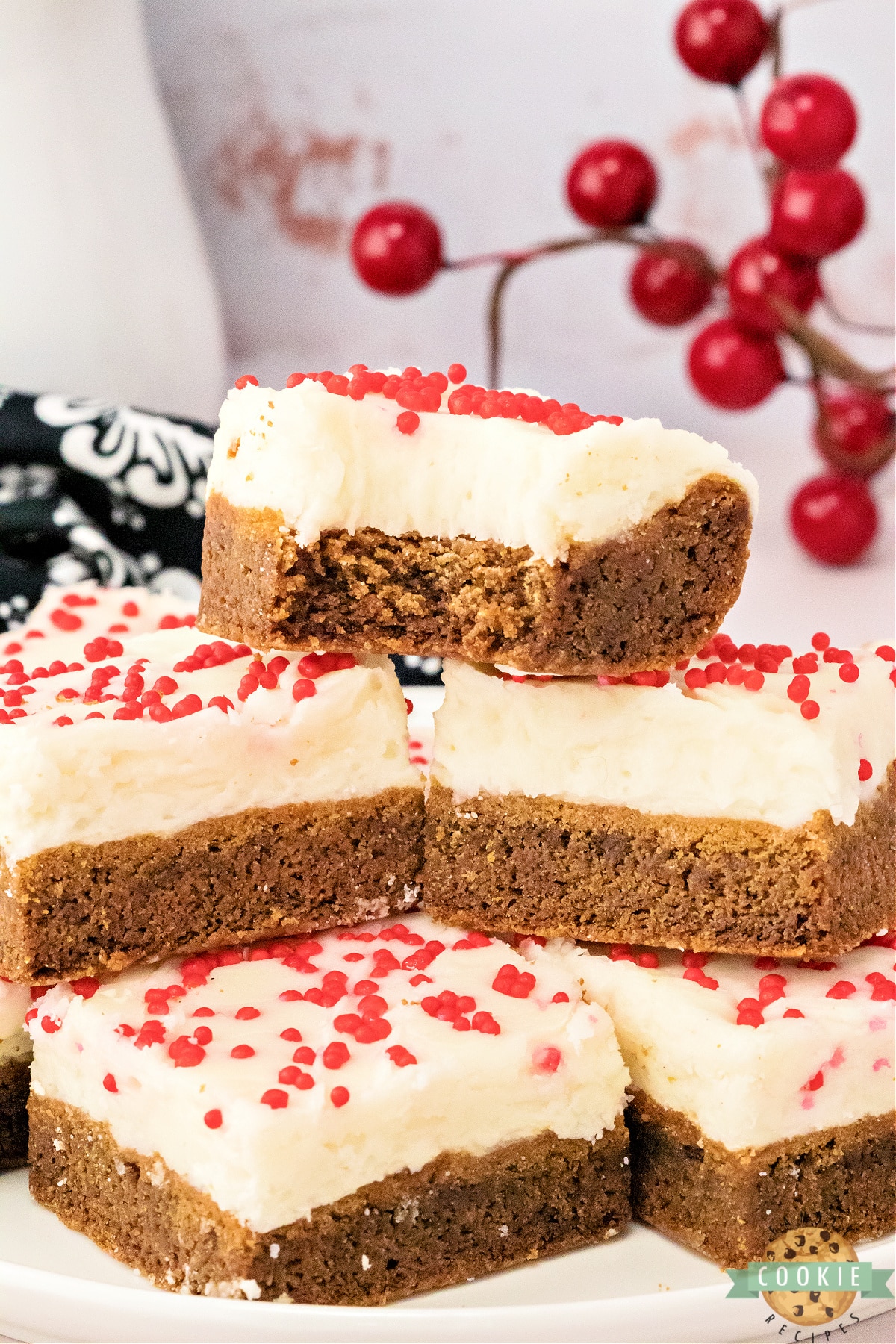 Gingerbread Cookie Bars with cream cheese frosting.