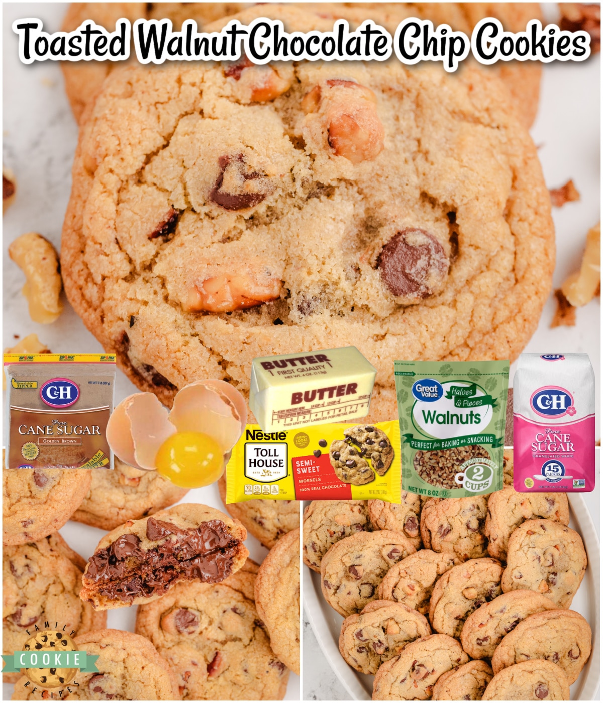 Classic Chocolate Chip Cookies get a flavorful twist with the addition of toasted walnuts! Delightful cookies with incredible flavor! 