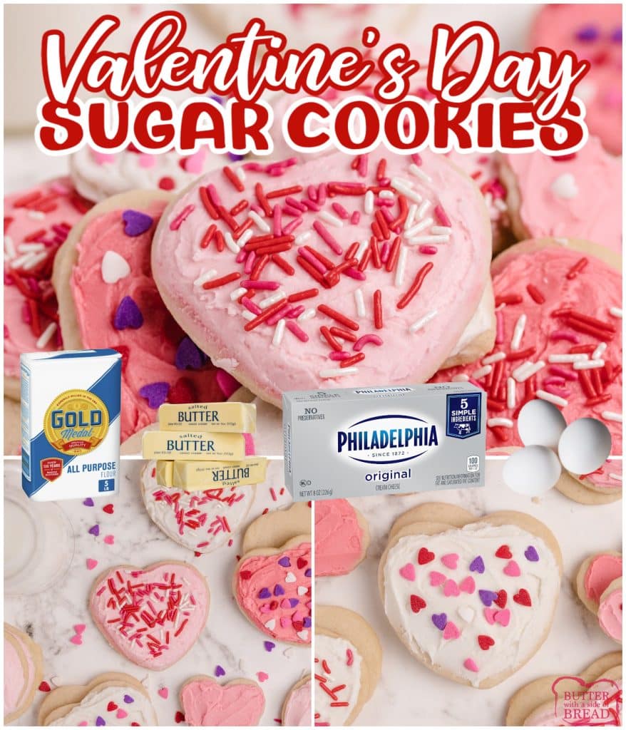 Valentine's Sugar Cookies are soft, thick, and easily the best sugar cookie recipe I’ve ever tried. These sugar cookies hold their shape when baked and they are moist and perfectly sweet too!