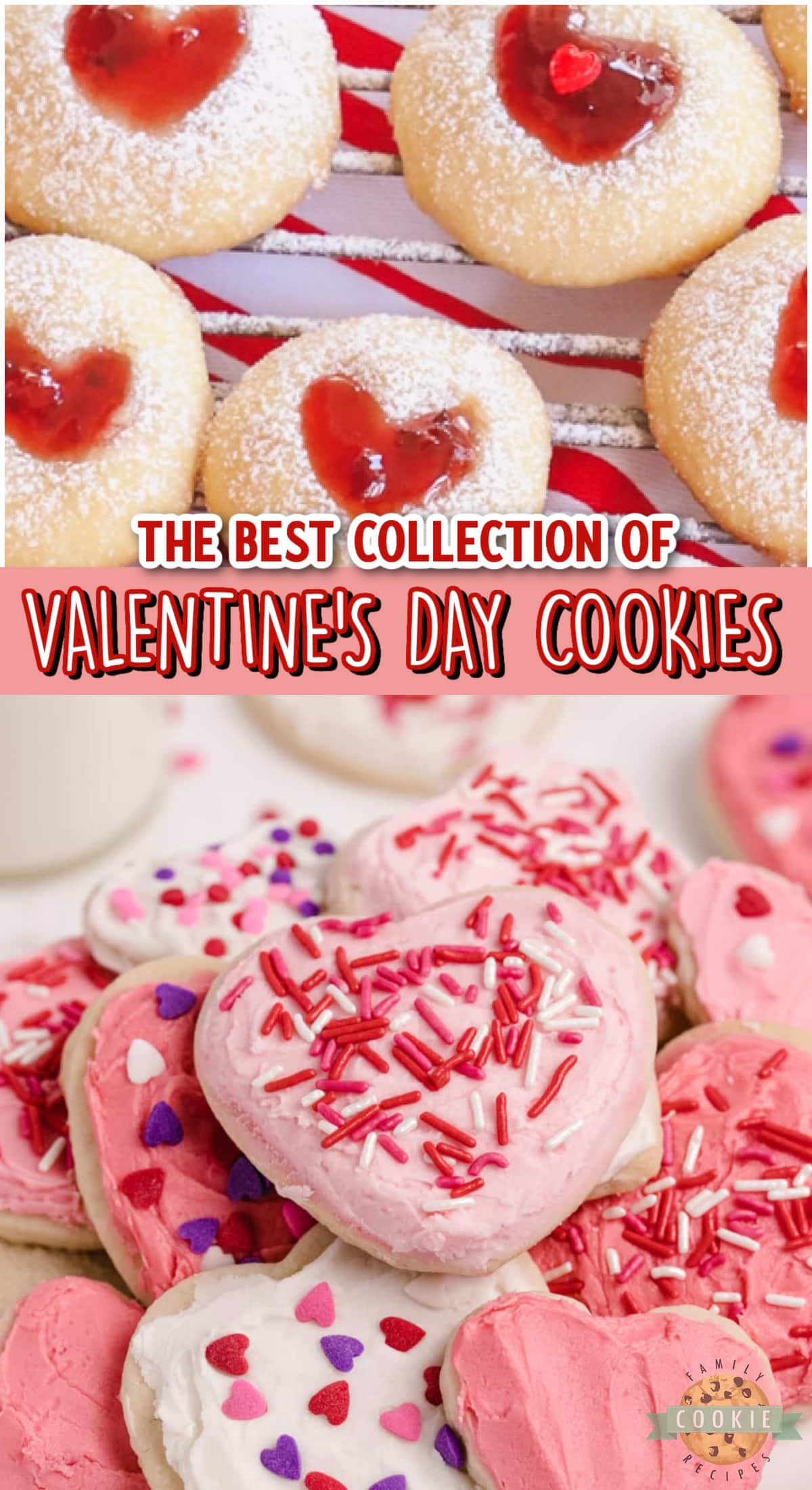 Amazing collection of Valentine's Day cookie recipes! Fantastic cookie recipes that are all perfect for Valentine's Day. 