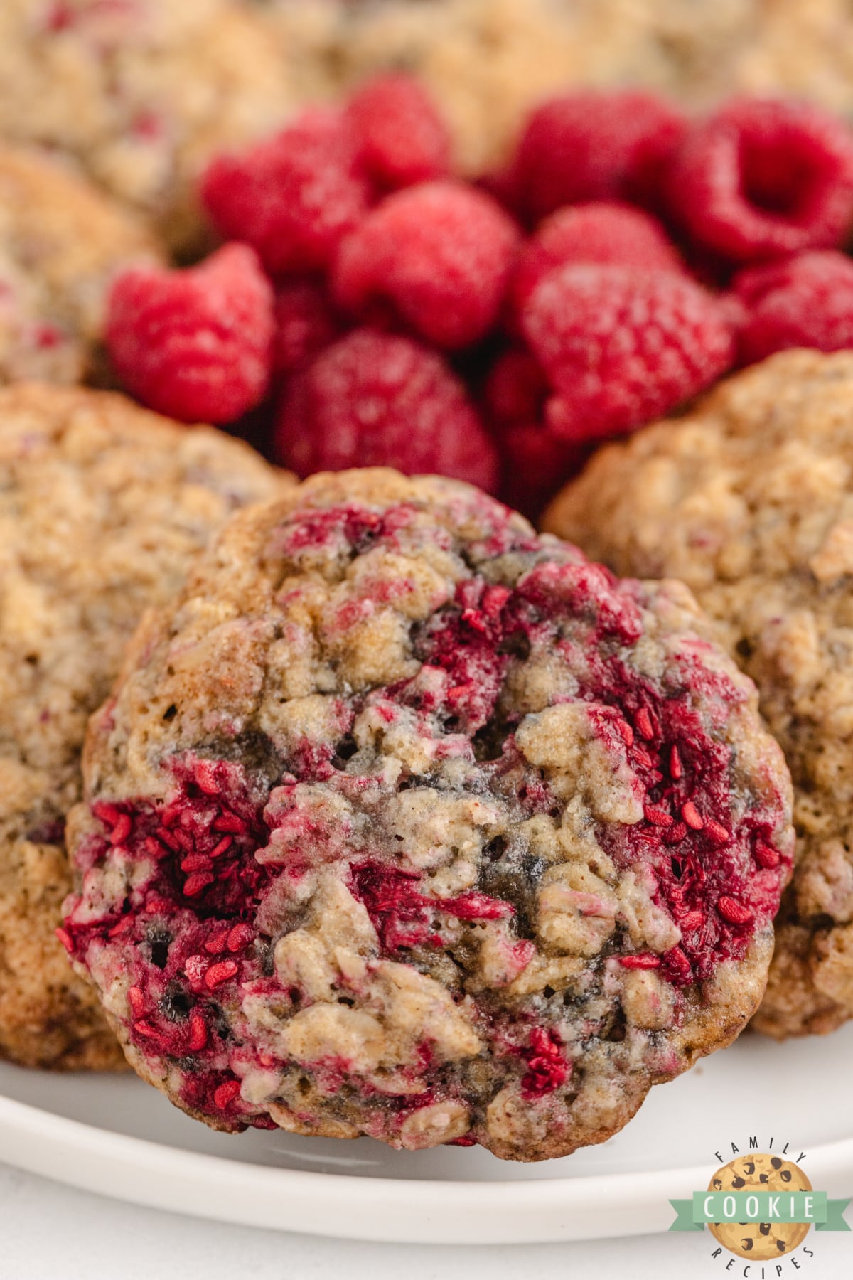 Raspberry Oatmeal Cookies are soft, chewy, and made with frozen raspberries. Amazing oatmeal cookie recipe with a delicious twist! 