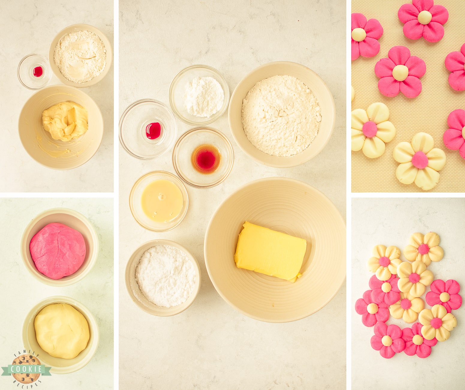 how to make pink daisy cookies