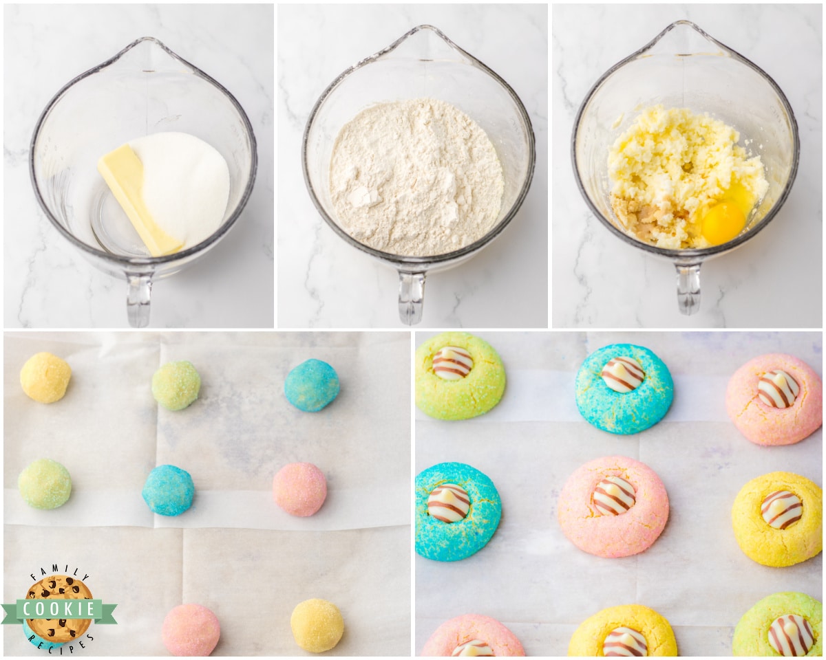 how to make Easter Blossom cookies with Hershey Hugs